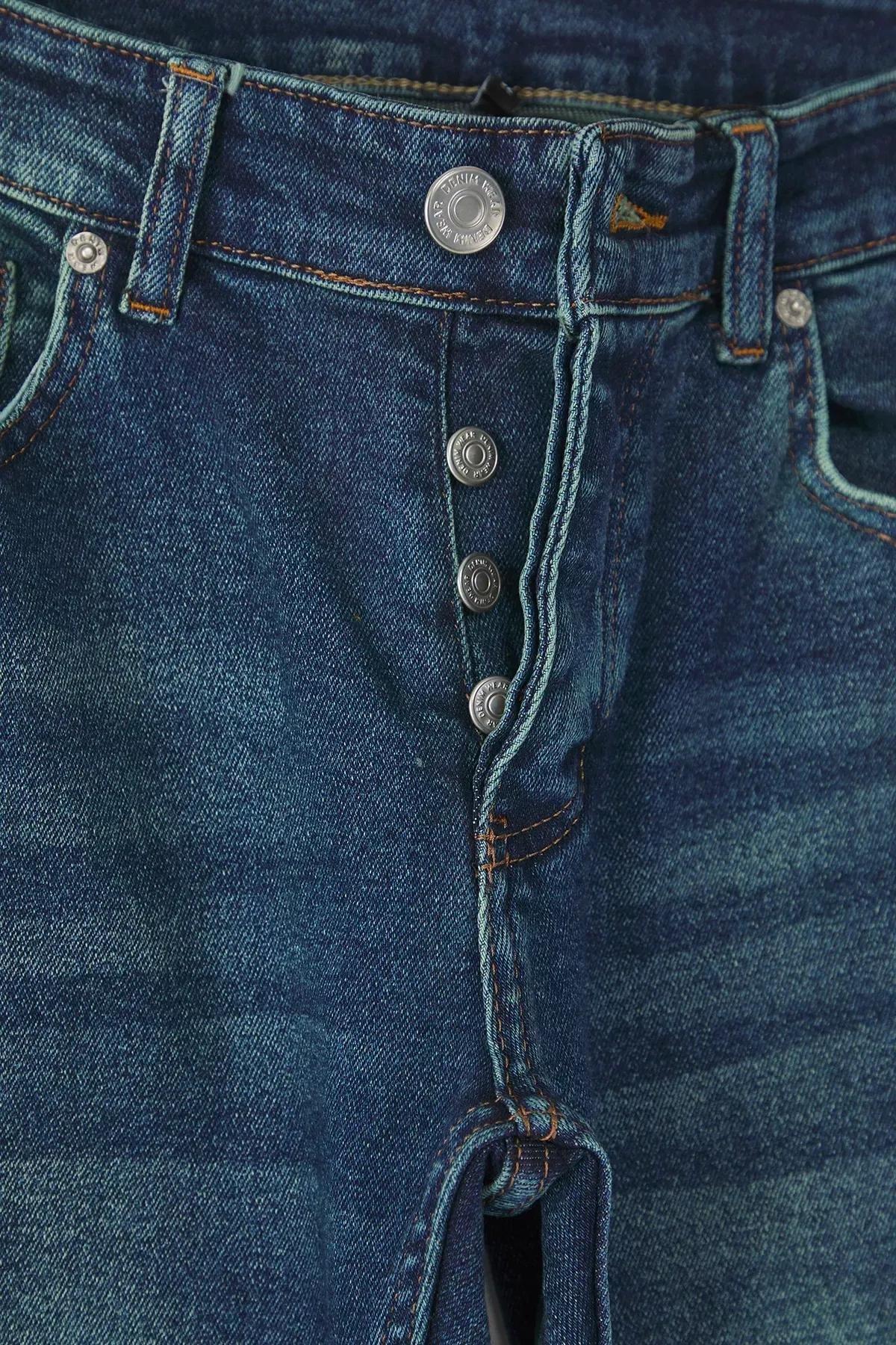 Navy Skinny Ribbed Jeans, Dark Navyblue, large image number 6