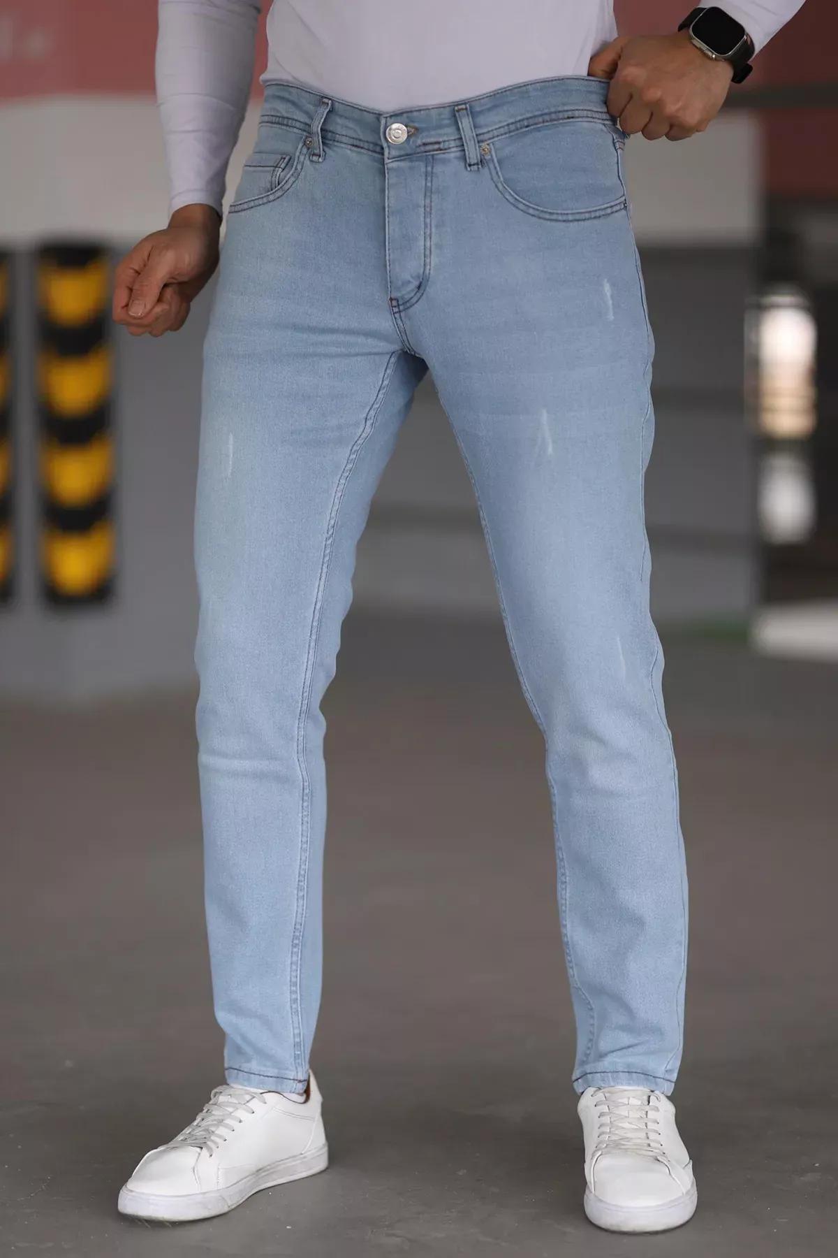Blue  Studded Skinny Jeans, LIGHT BLUE, large image number 1