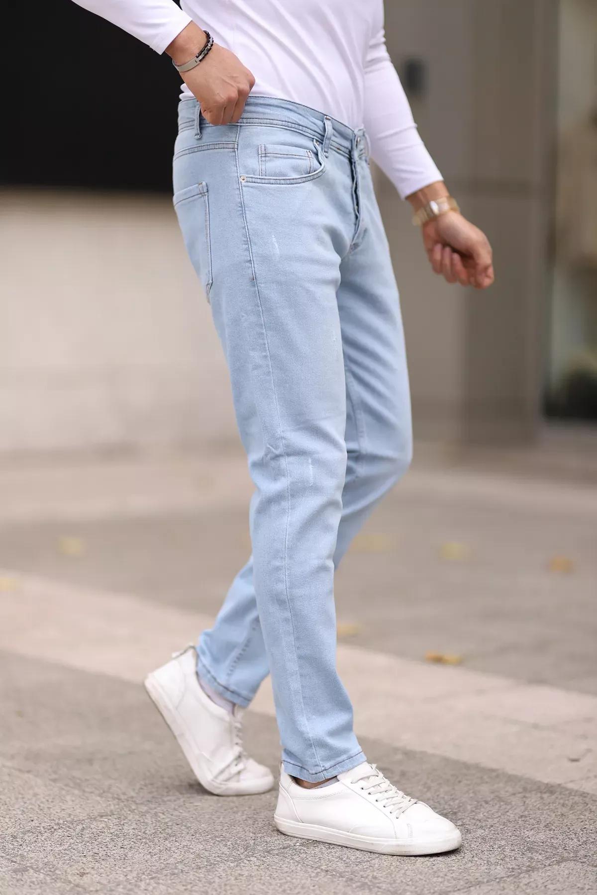 Blue  Studded Skinny Jeans, LIGHT BLUE, large image number 2