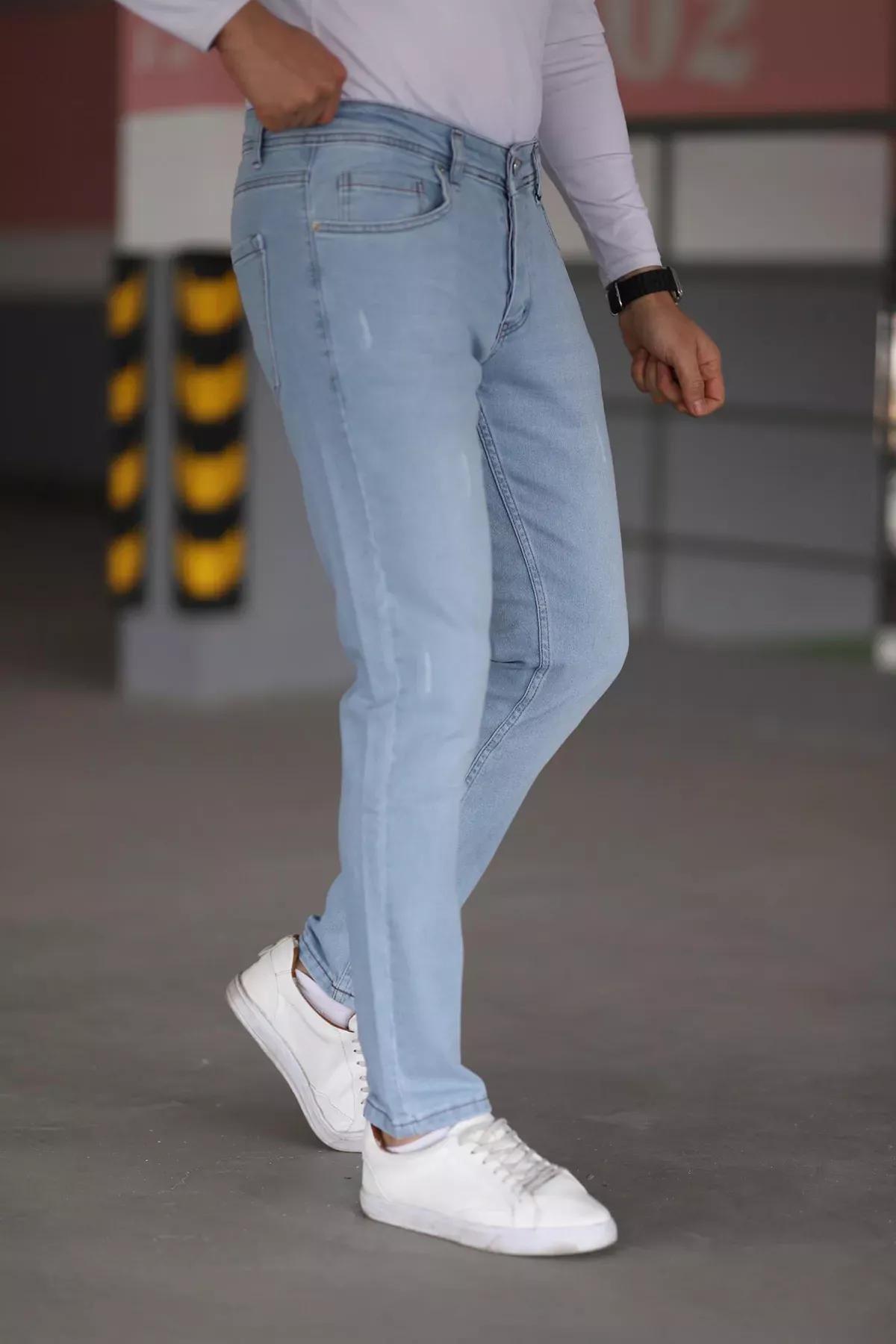 Blue  Studded Skinny Jeans, LIGHT BLUE, large image number 3