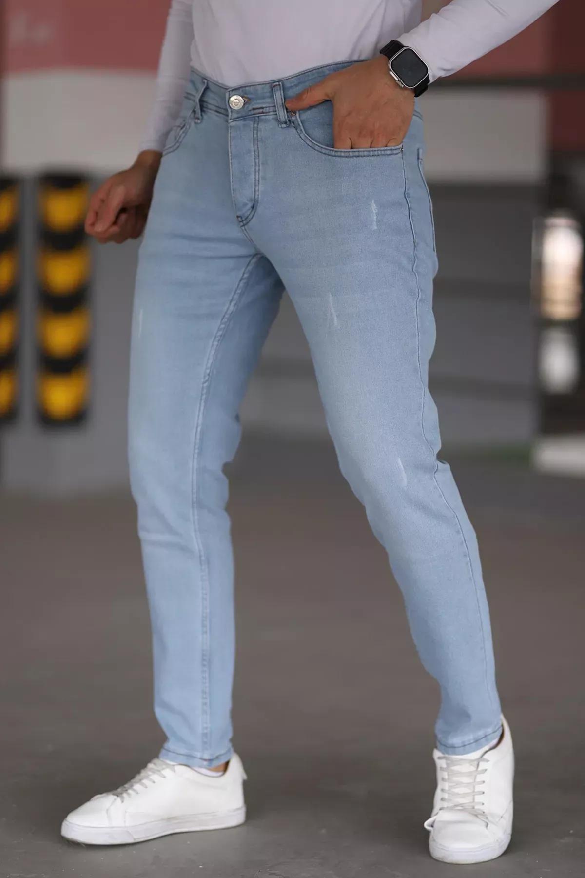 Blue  Studded Skinny Jeans, LIGHT BLUE, large image number 5