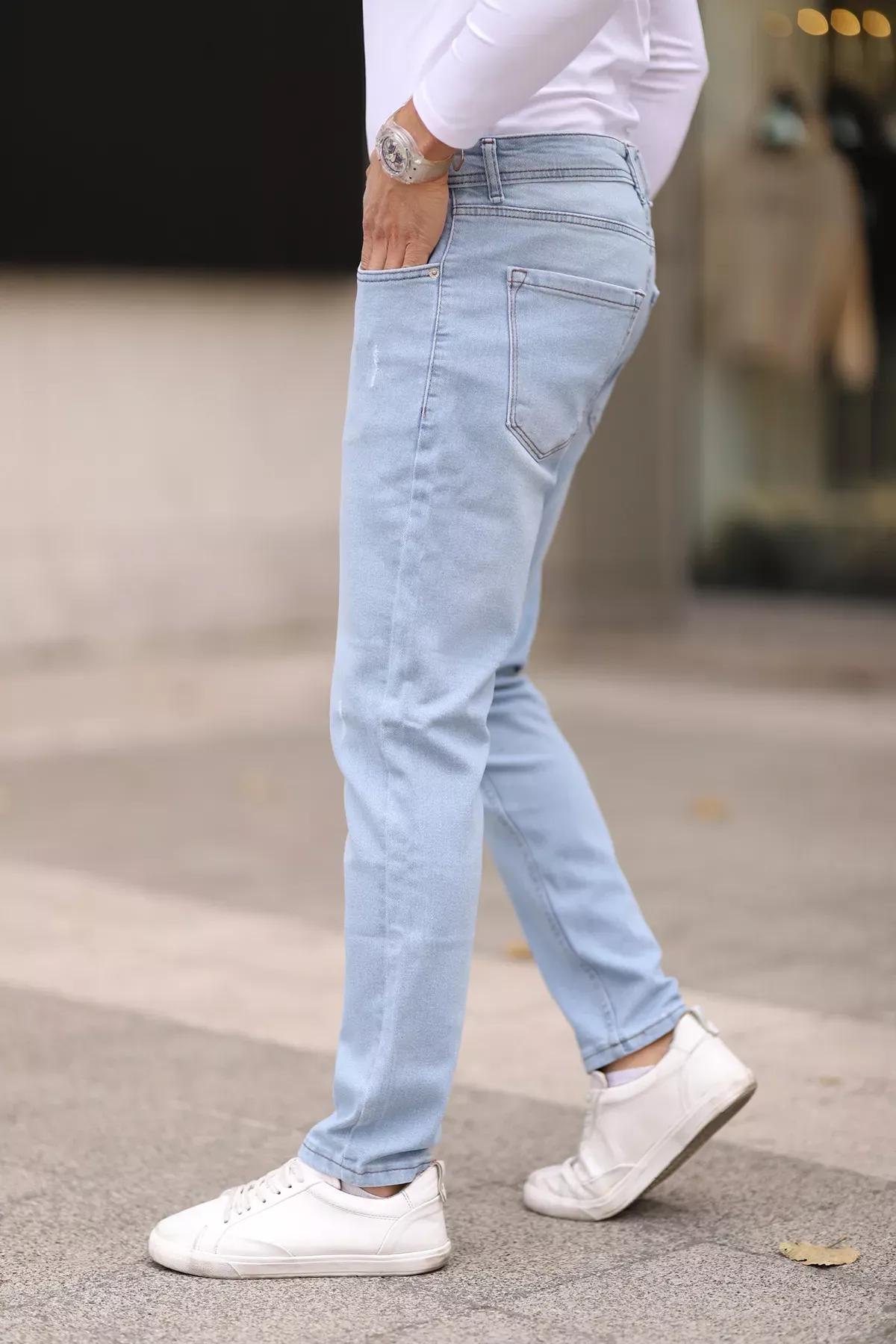 Blue  Studded Skinny Jeans, LIGHT BLUE, large image number 6