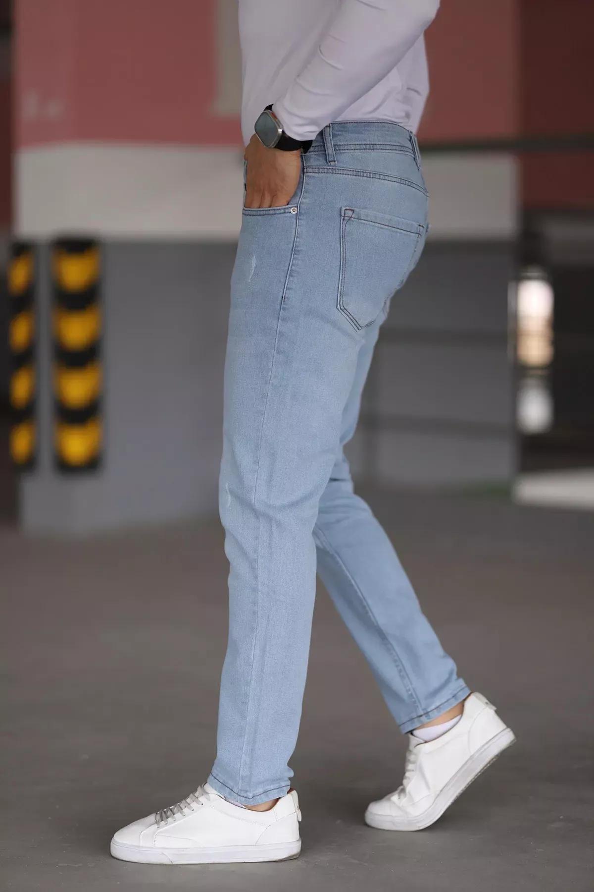 Blue  Studded Skinny Jeans, LIGHT BLUE, large image number 7