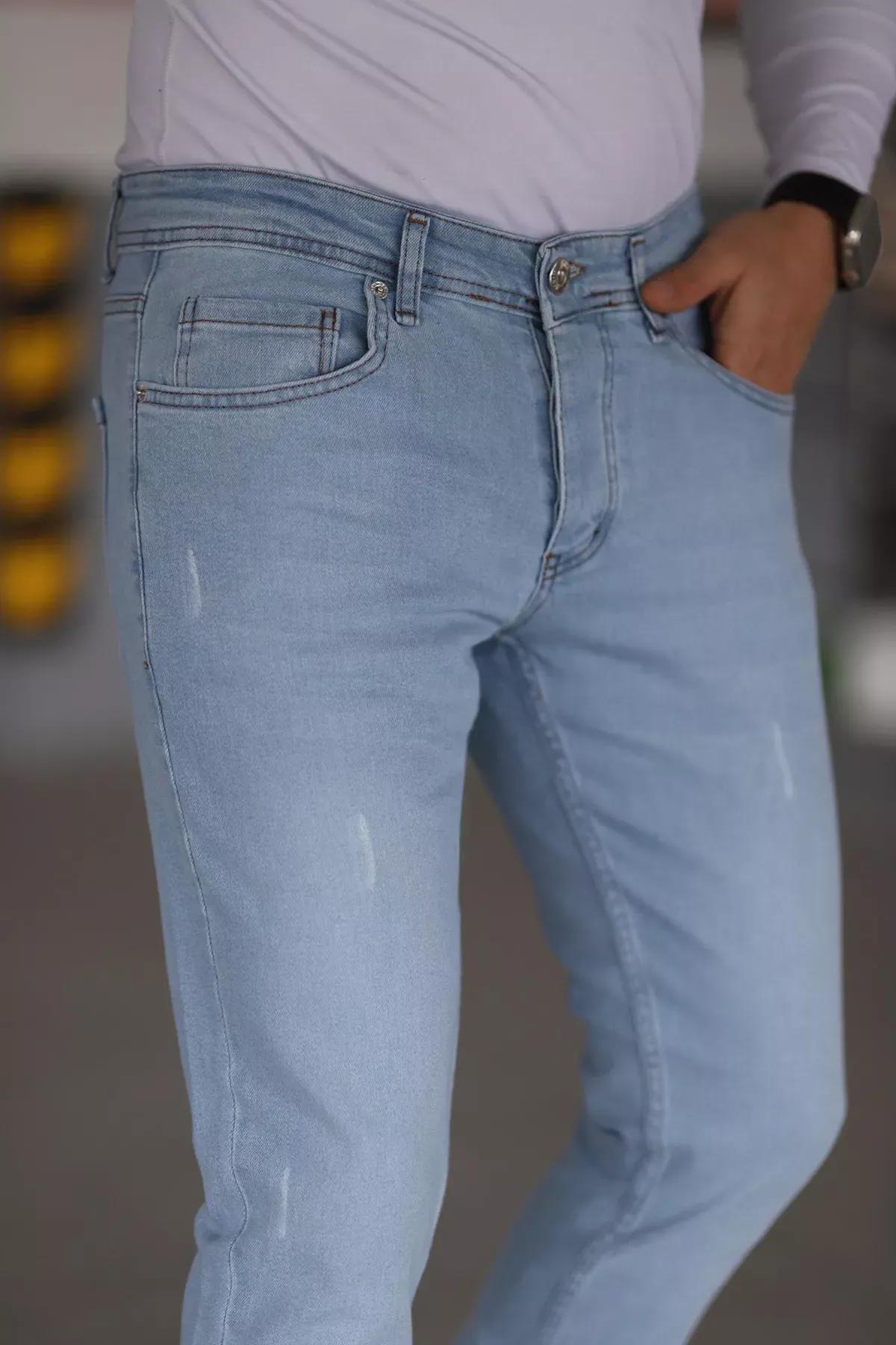 Blue  Studded Skinny Jeans, LIGHT BLUE, large image number 9