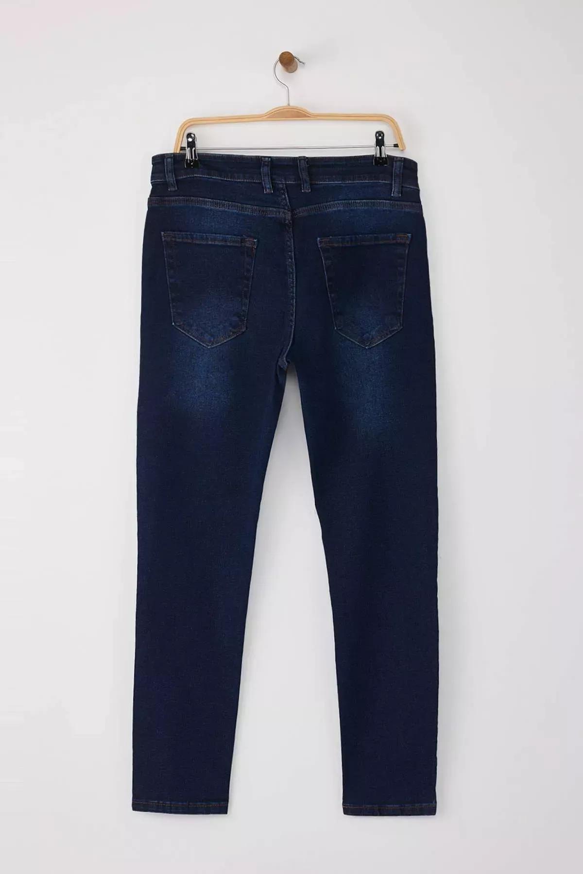 Blue Skinny Ribbed Jeans, Navy blue, large image number 7