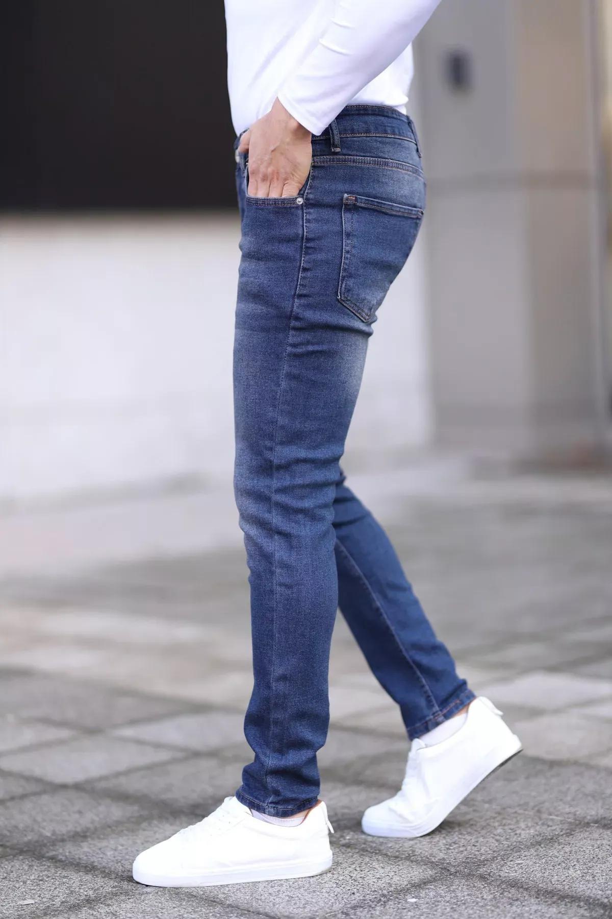 Navy Skinny Ribbed Jeans, , large image number 2