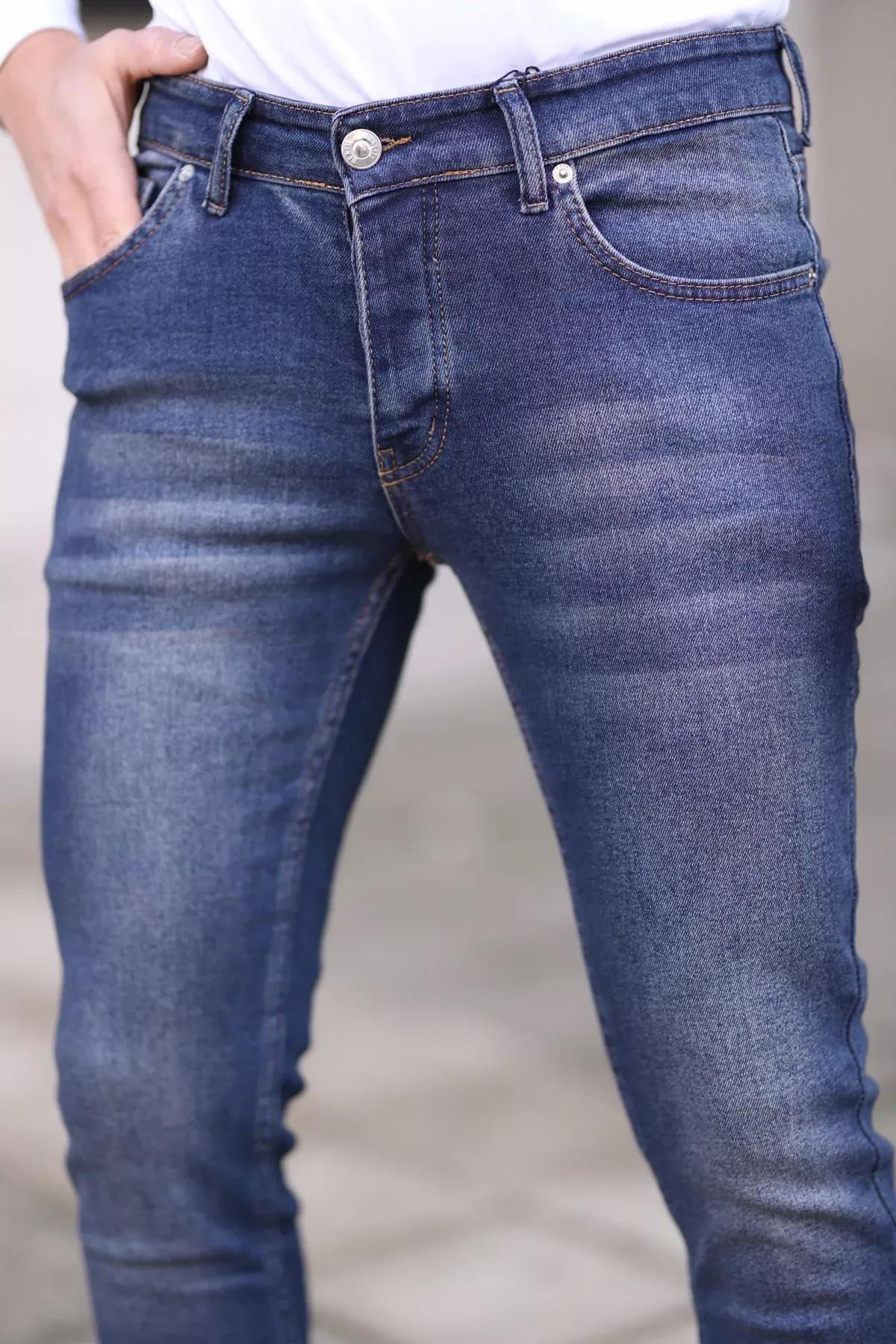 Navy Skinny Ribbed Jeans, , large image number 3