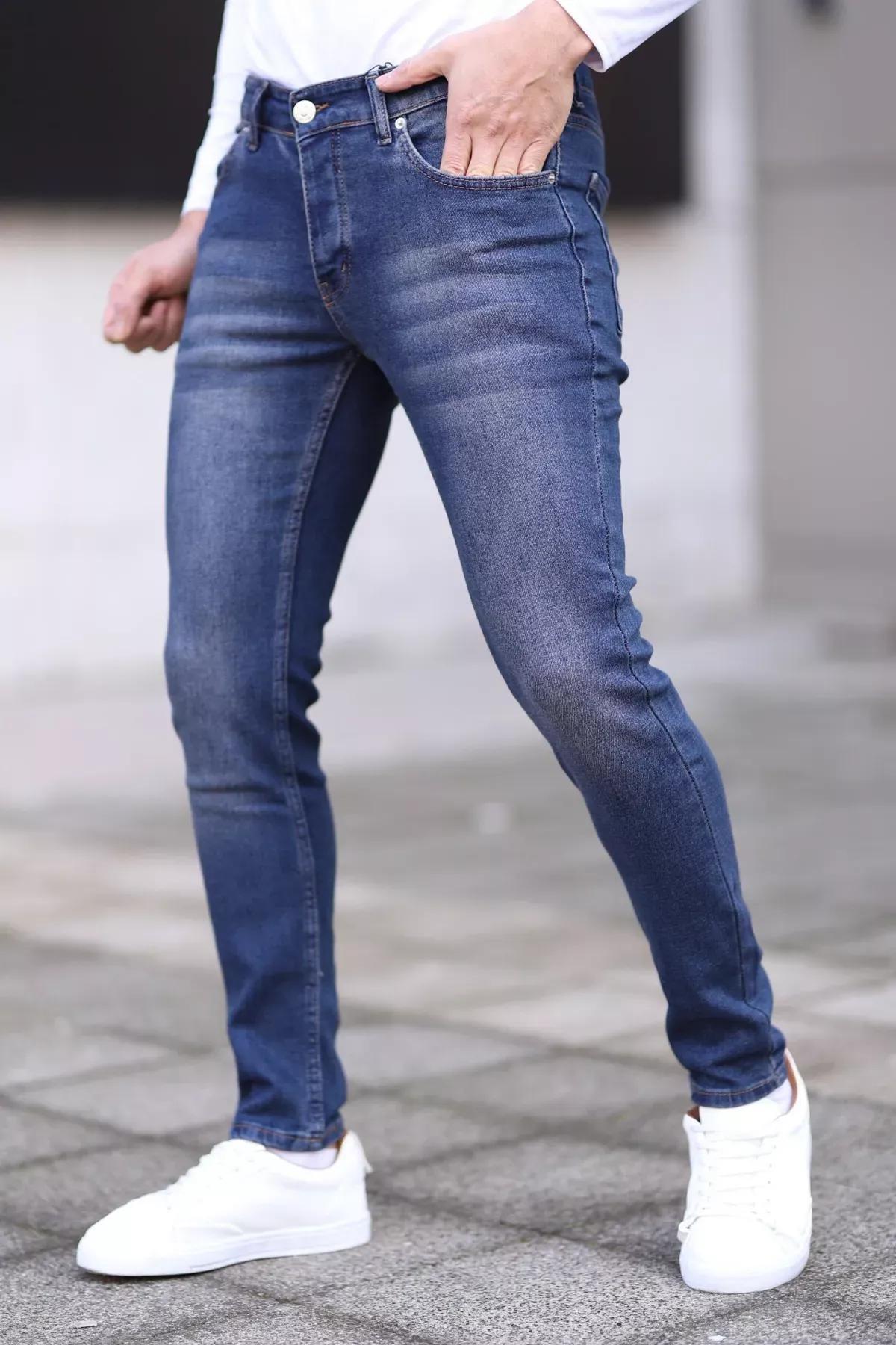 Navy Skinny Ribbed Jeans, , large image number 4
