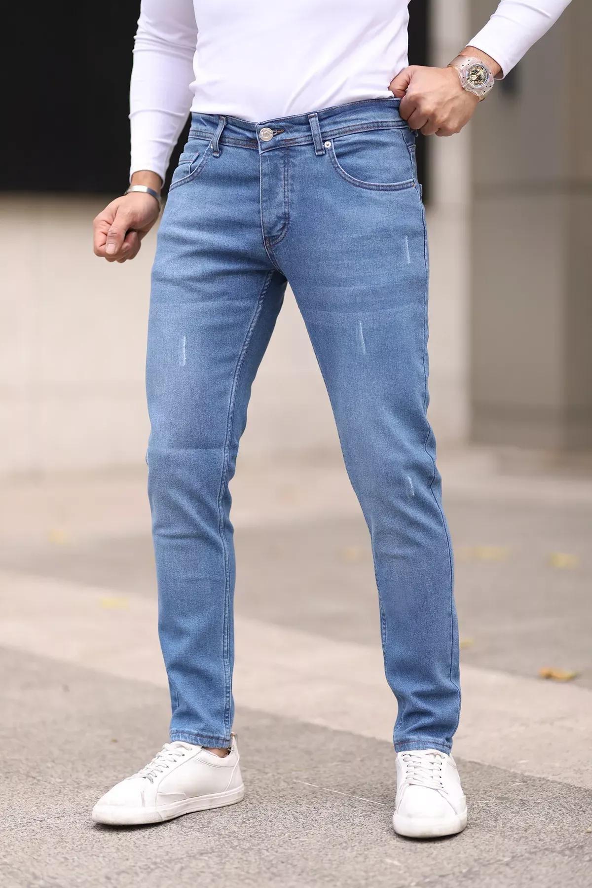 Blue Skinny Studded Jeans, , large image number 1