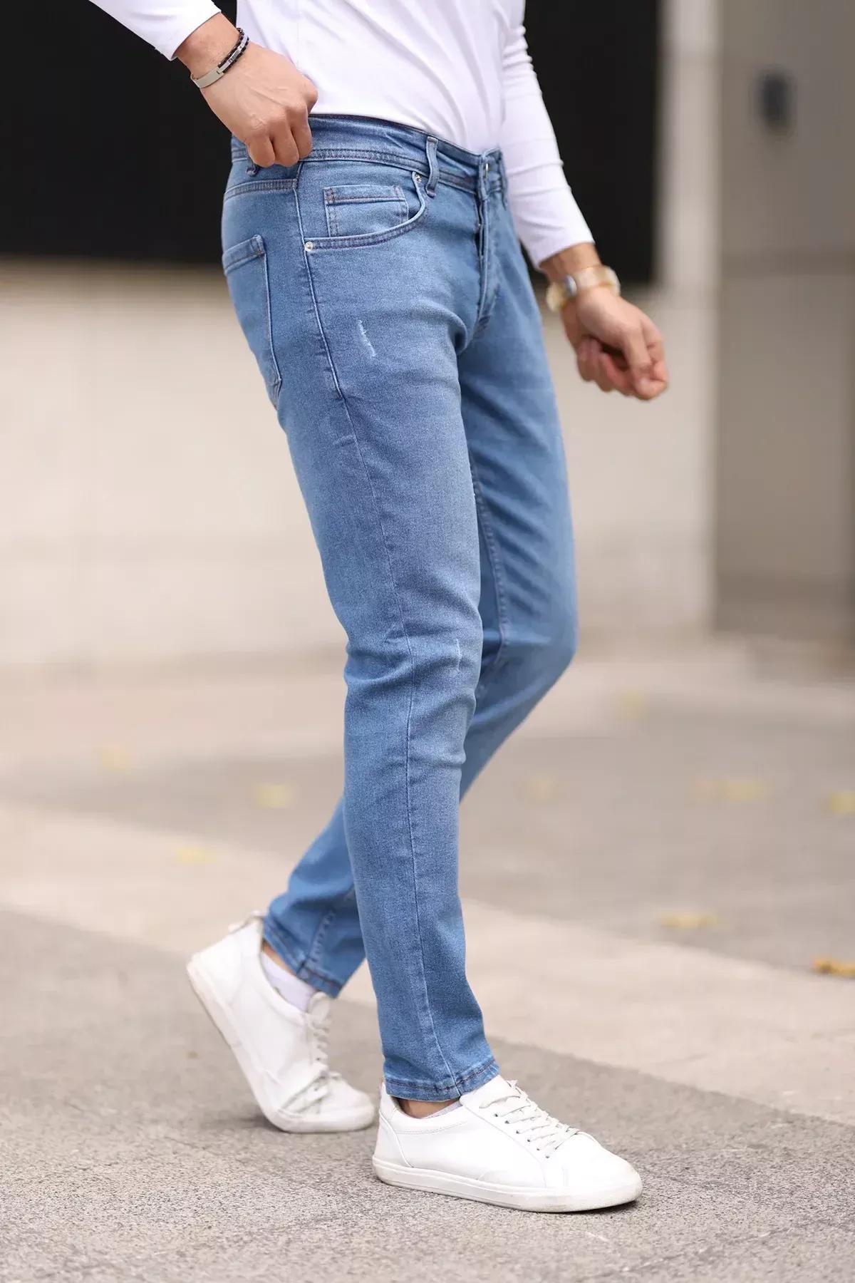 Blue Skinny Studded Jeans, , large image number 2