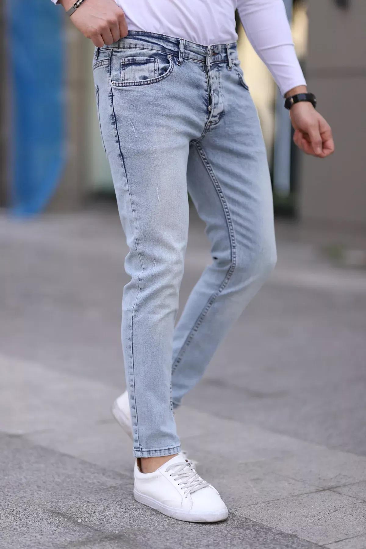 Blue Skinny Fit Stretch Jeans, , large image number 0