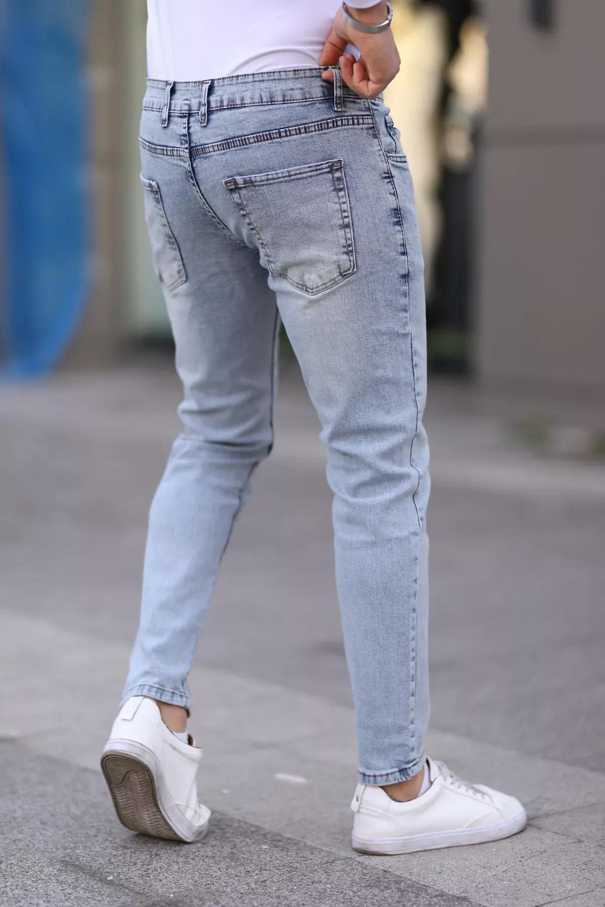 Blue Skinny Fit Stretch Jeans, , large image number 1