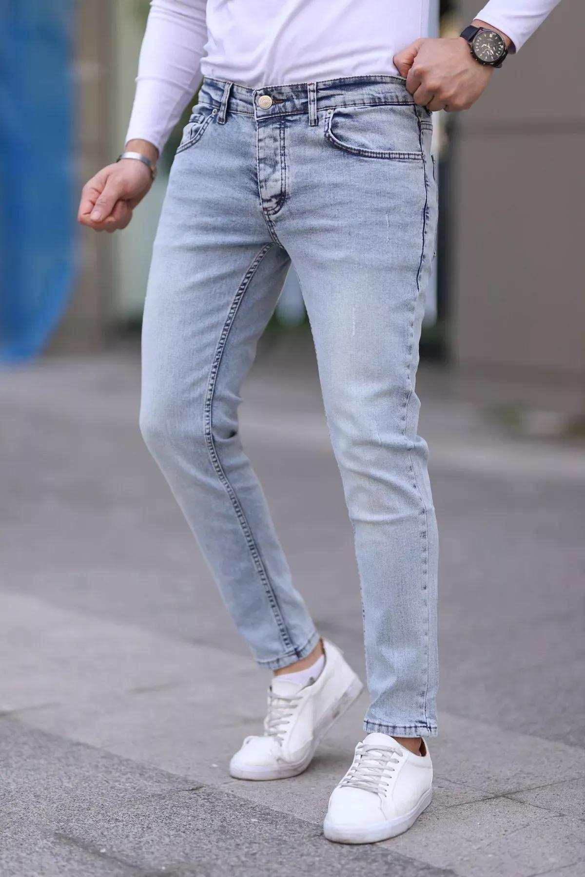 Blue Skinny Fit Stretch Jeans, , large image number 3