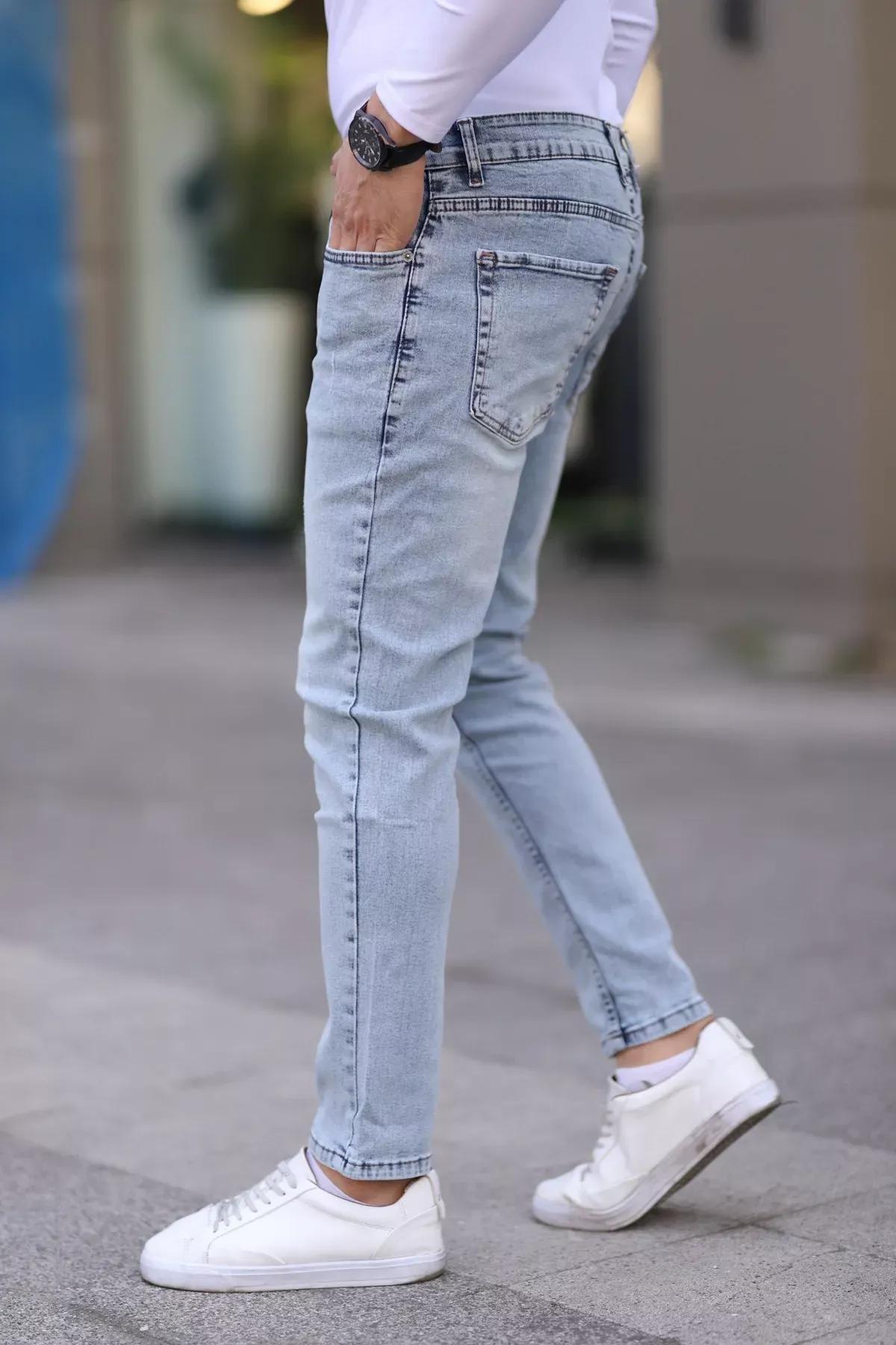 Blue Skinny Fit Stretch Jeans, , large image number 4