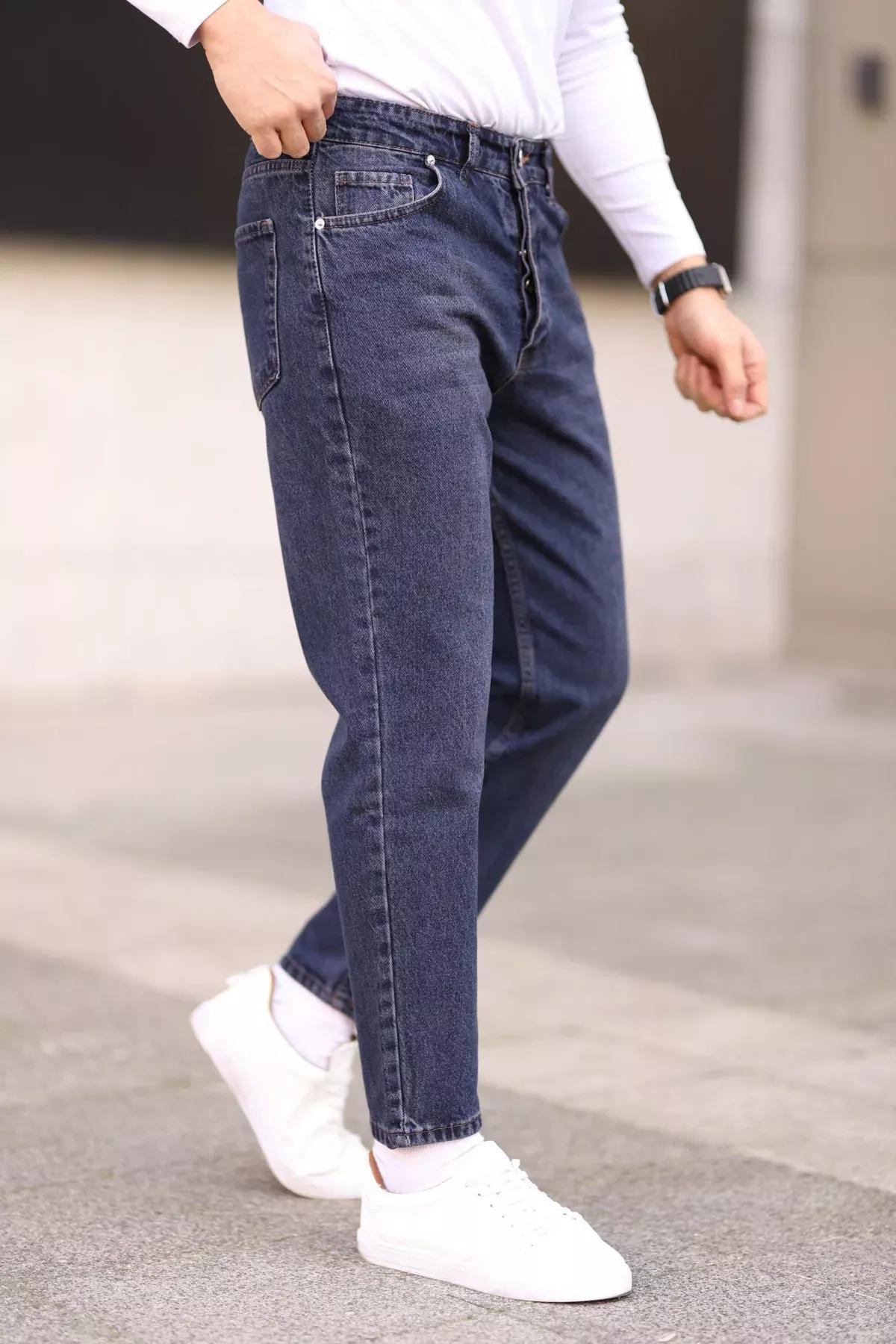Blue Boyfriend Jeans, Navy blue, medium