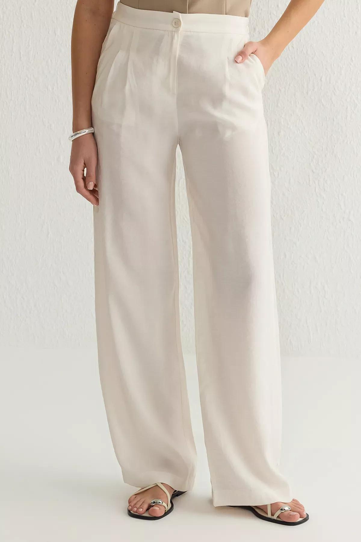 Beige Soft Touch Leg Trousers, , large image number 3