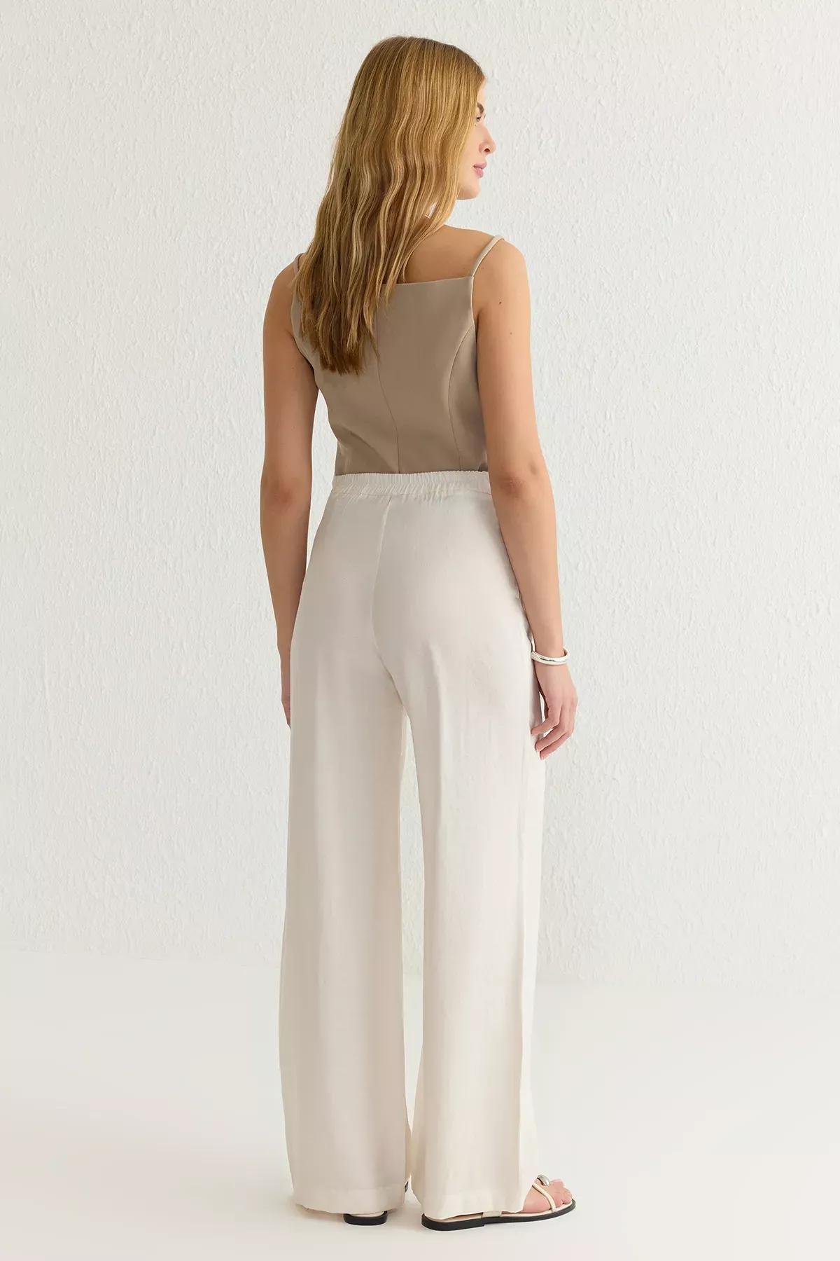 Beige Soft Touch Leg Trousers, , large image number 4