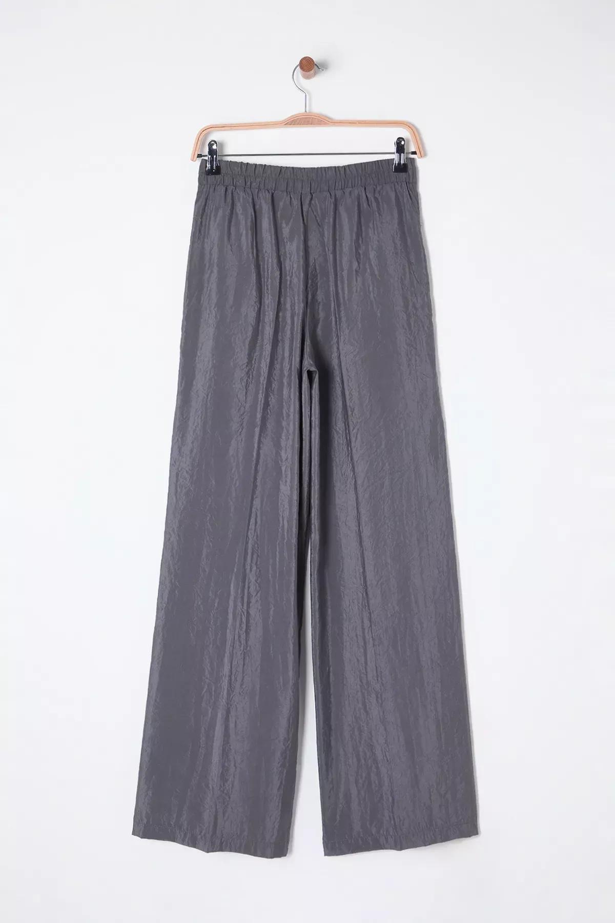 Grey Modal Wide Leg Trousers, , large image number 6