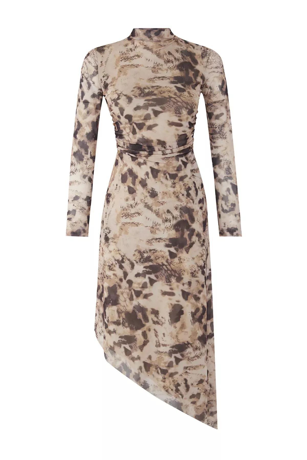 Multicolour Leopard Printed Bodycon Dress, , large image number 4