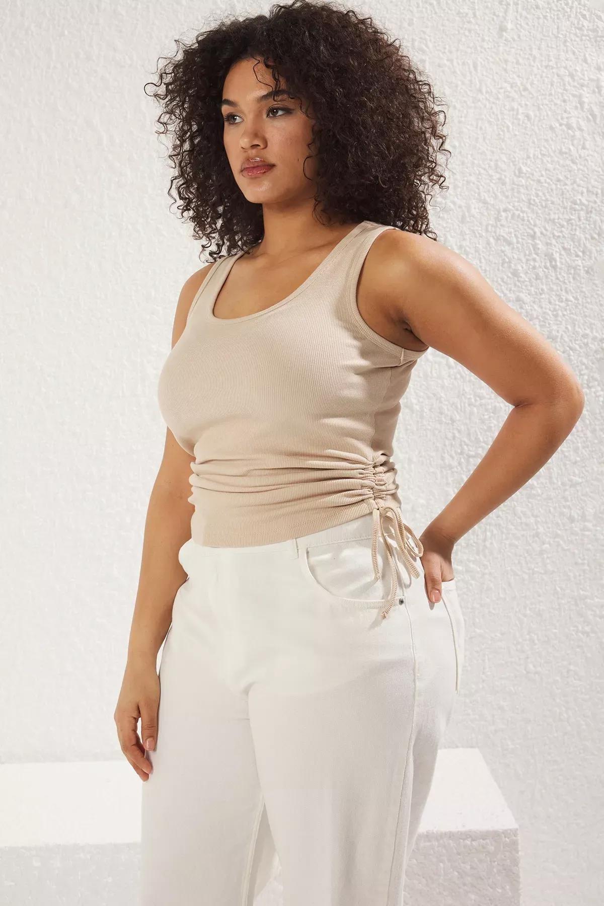 Green Beige Pleated Athlete Set, Khaki-Beige, large image number 1
