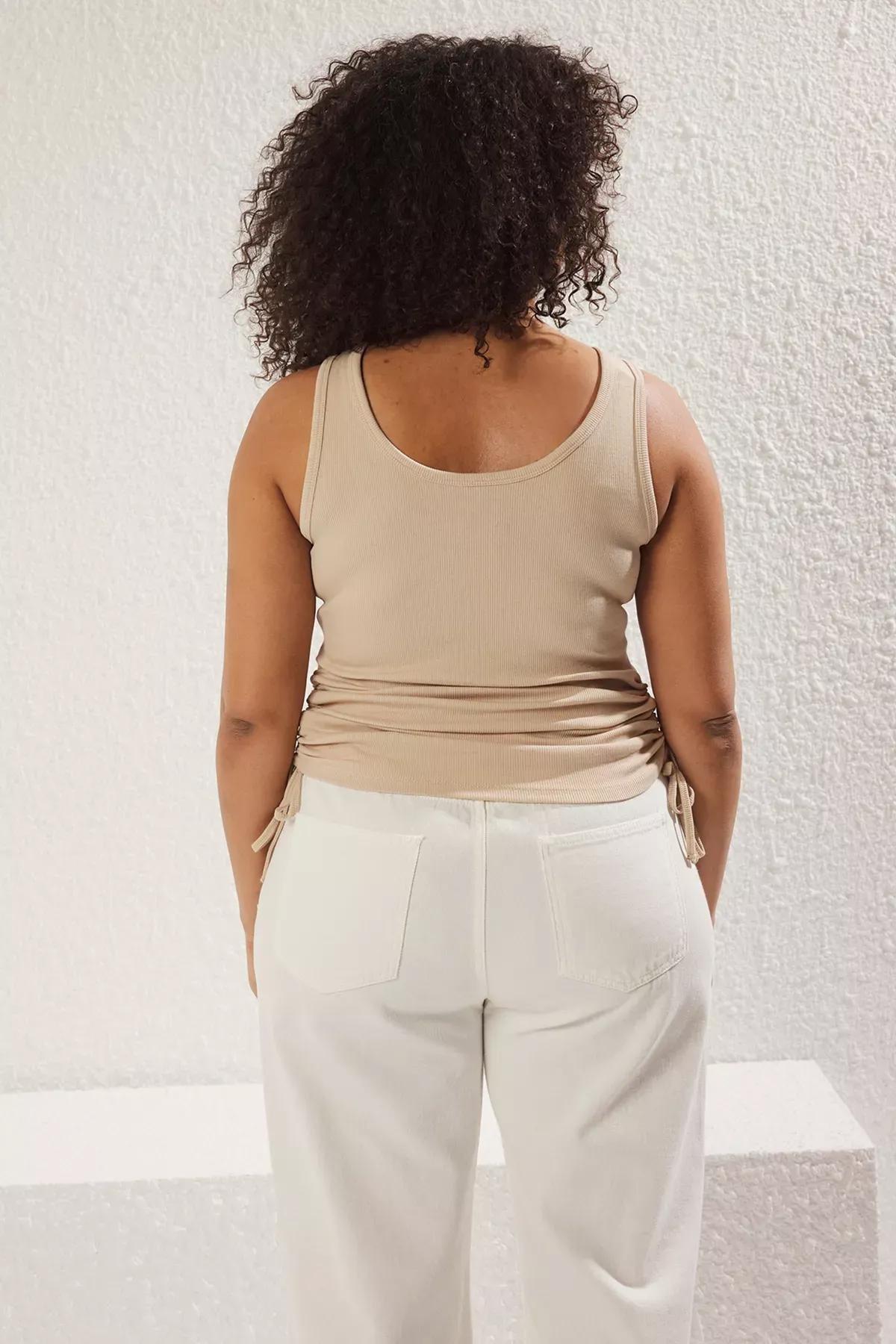 Green Beige Pleated Athlete Set, Khaki-Beige, large image number 2