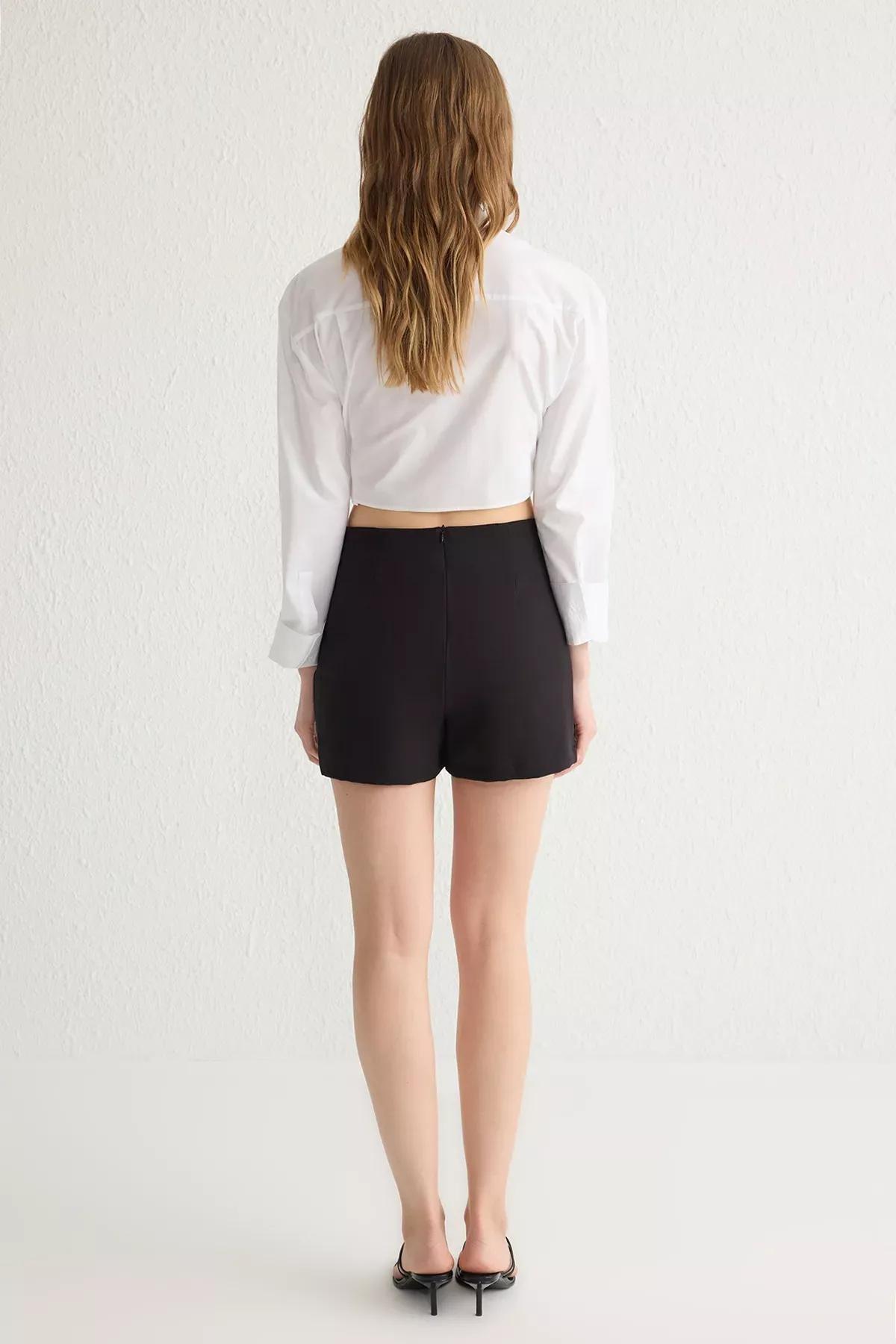 Black Mini Bow Detailed Skort, , large image number 4