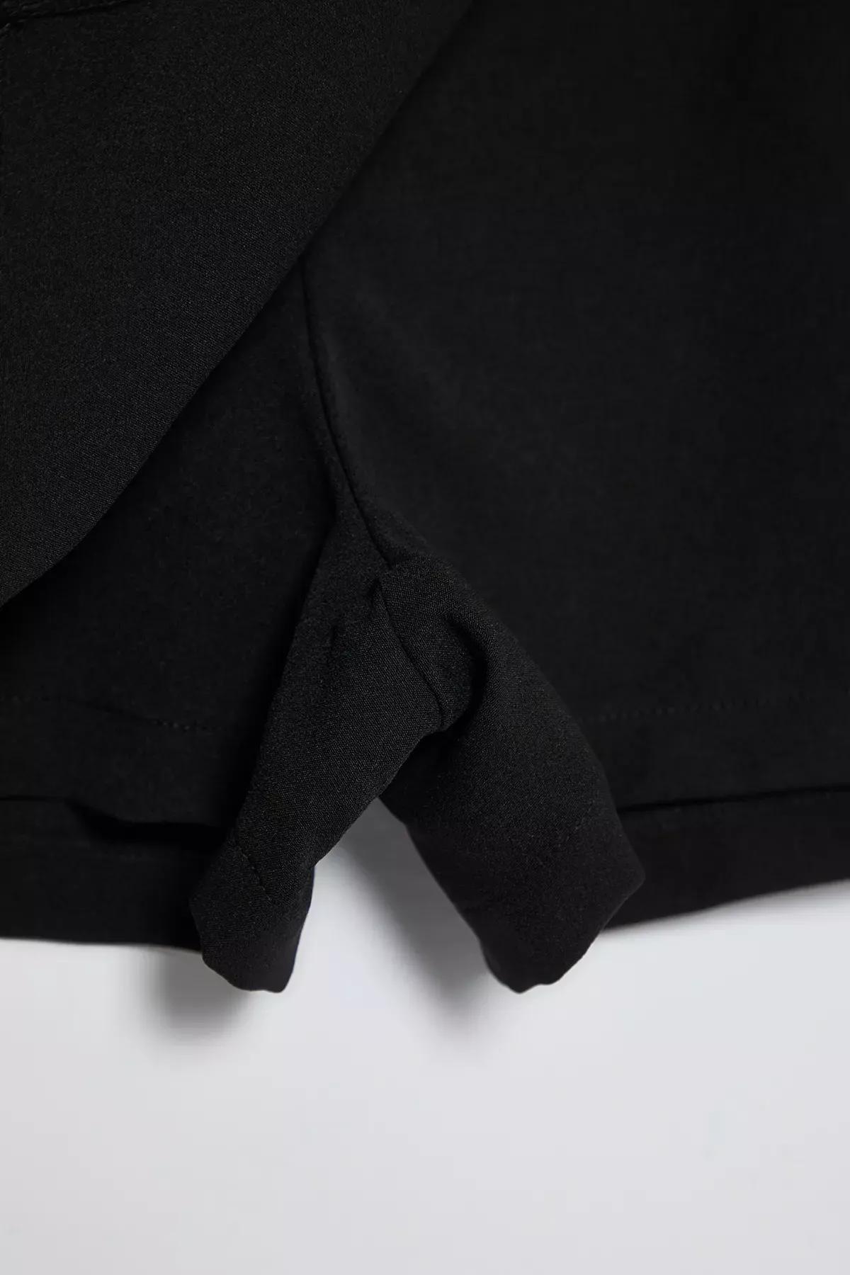 Black Mini Bow Detailed Skort, , large image number 6