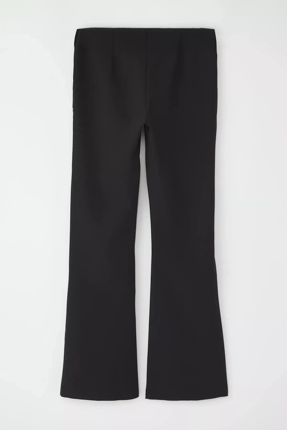 Black Elastic Flare Trousers, , large image number 7