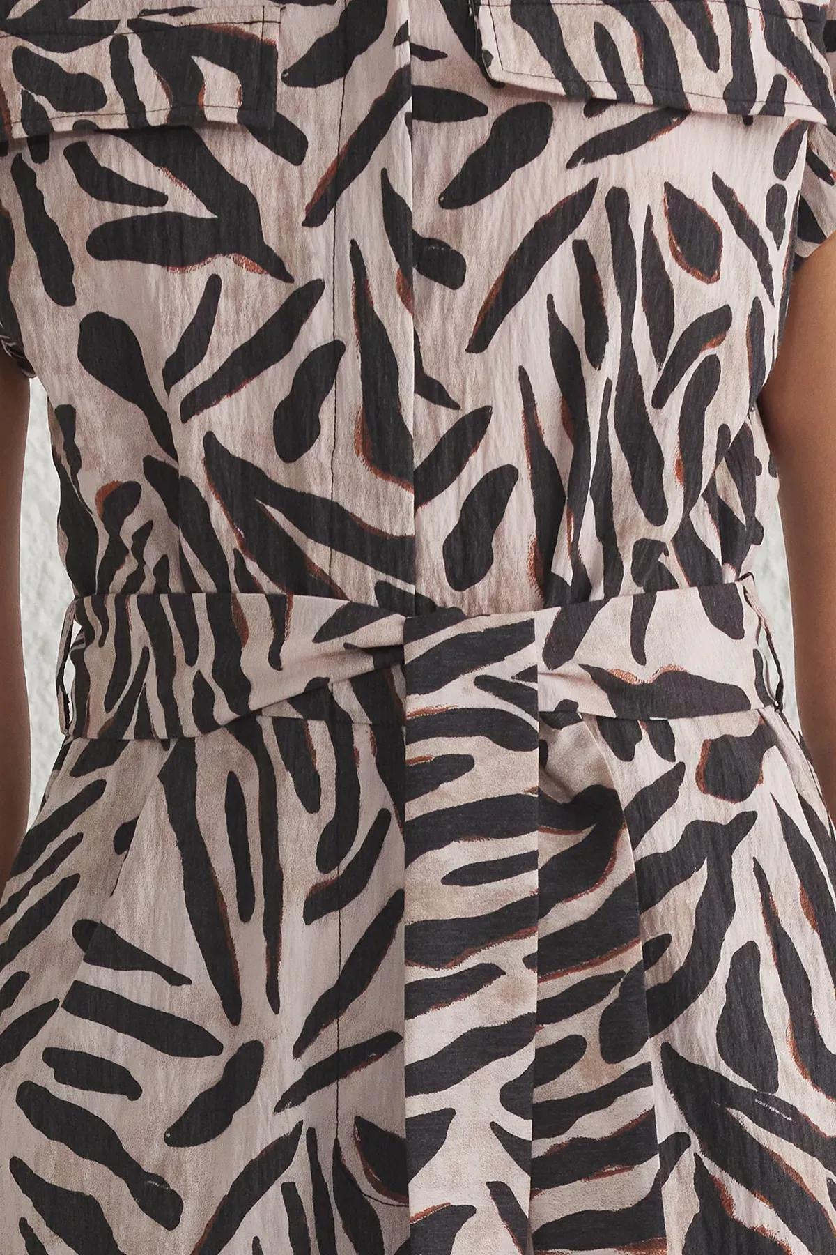 Multicolour Belted Abstract Patterned Overalls, C101_7382, large image number 2