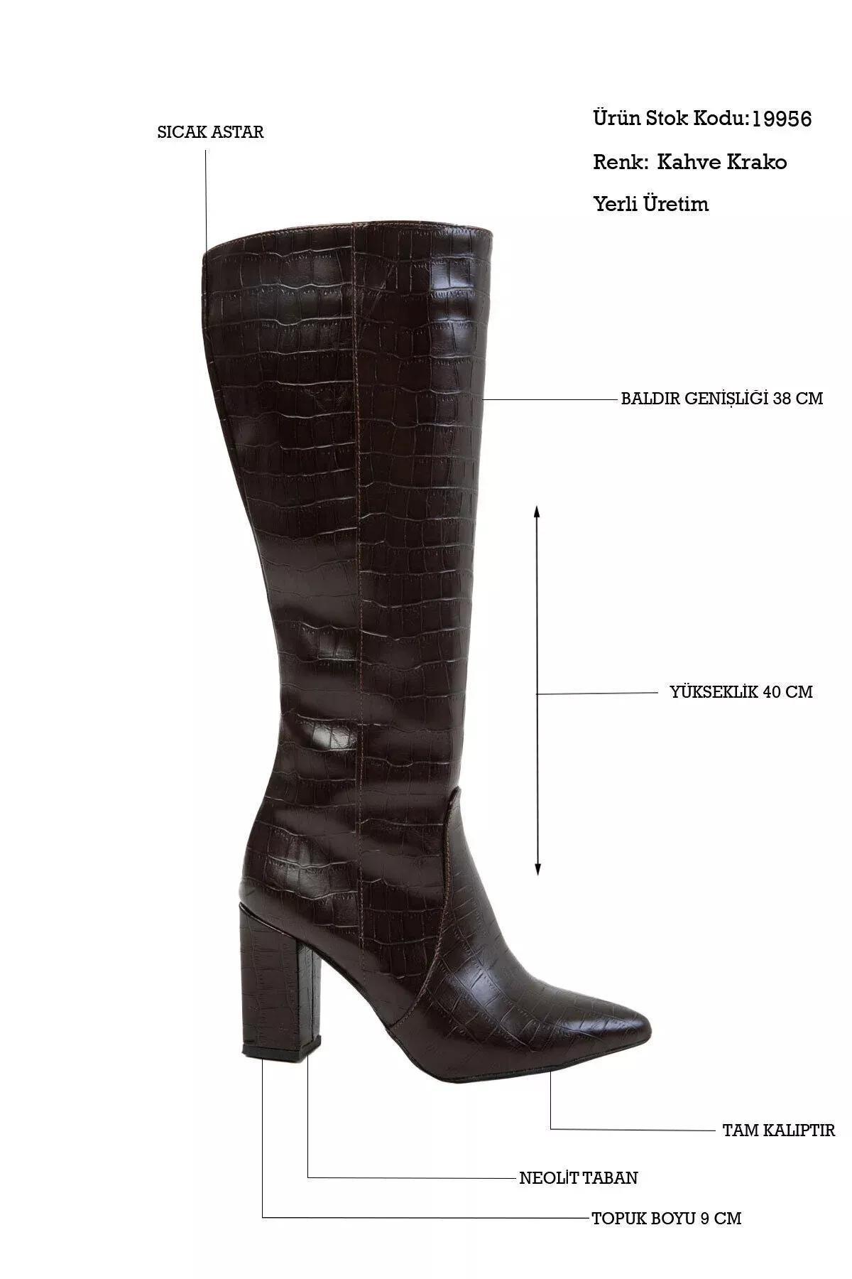 Brown Krako Textured Knee High Boots, C101_5846, large image number 1