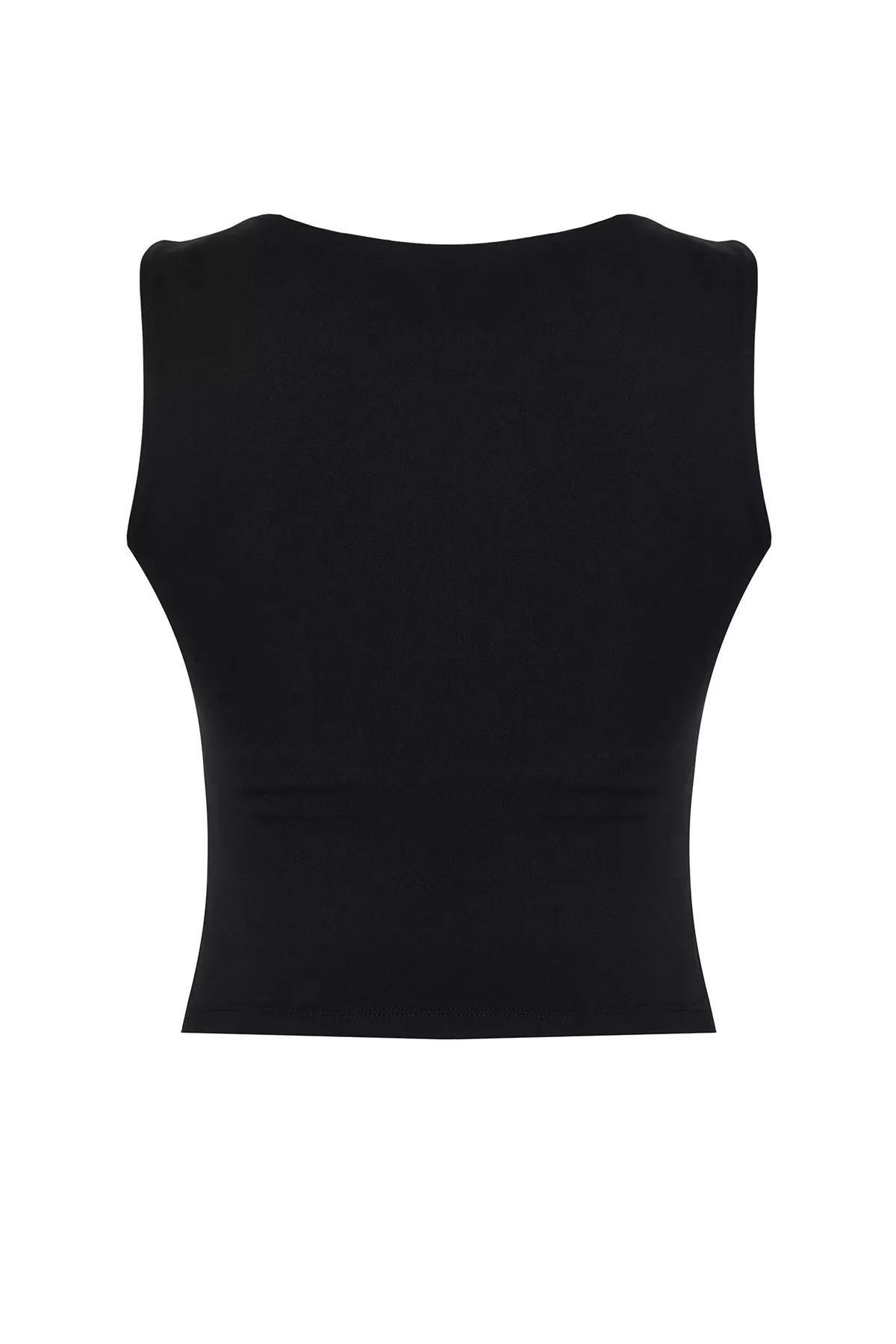 Black Two Layer Sports Bra, BLACK, large image number 7