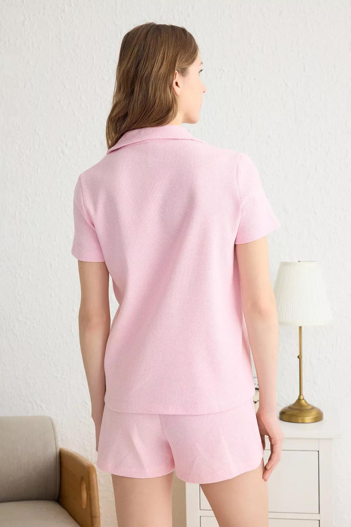 Pink Ribbon Waffle Pajama Set, , large image number 4