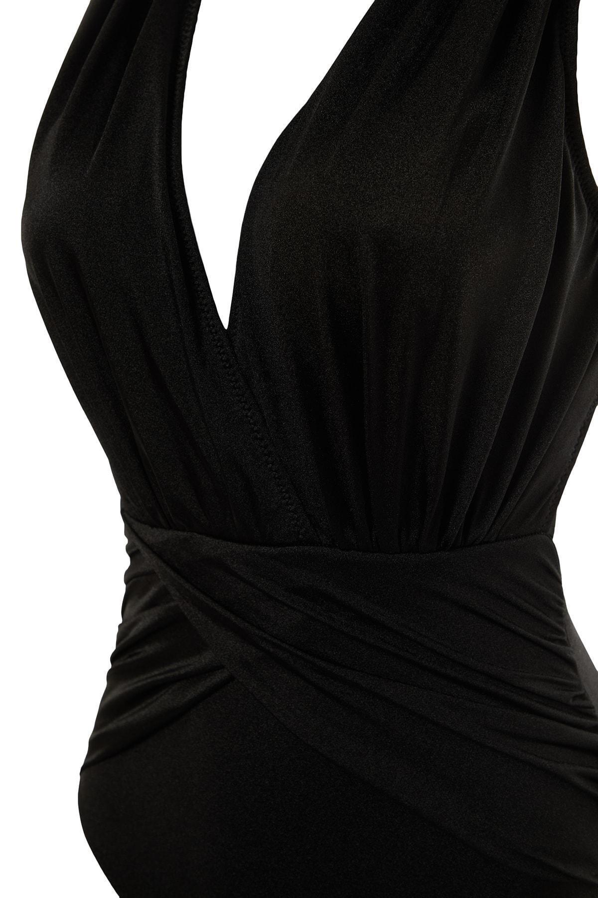 Black Plain Swimsuit, , large image number 2
