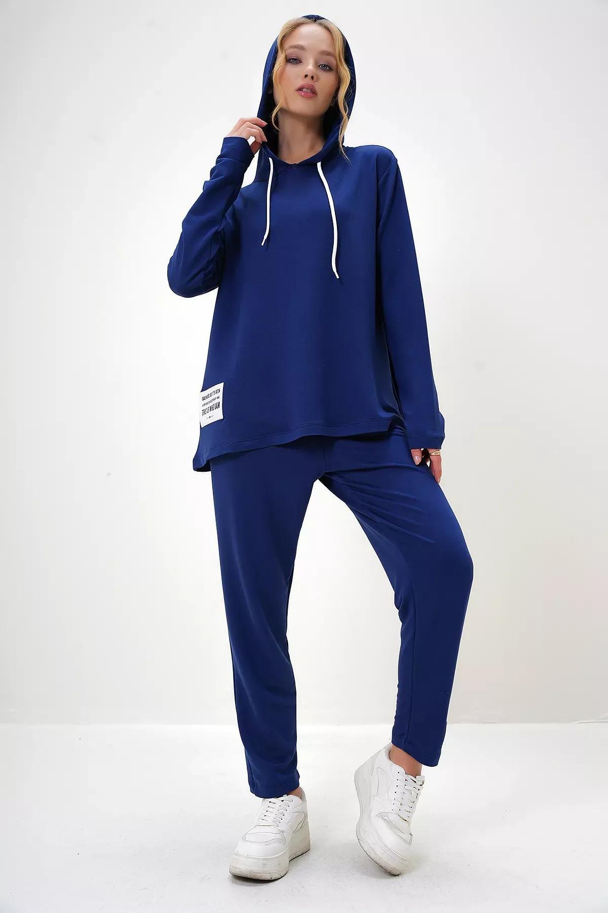 Blue Emblem Hooded Tracksuit, Sax, medium