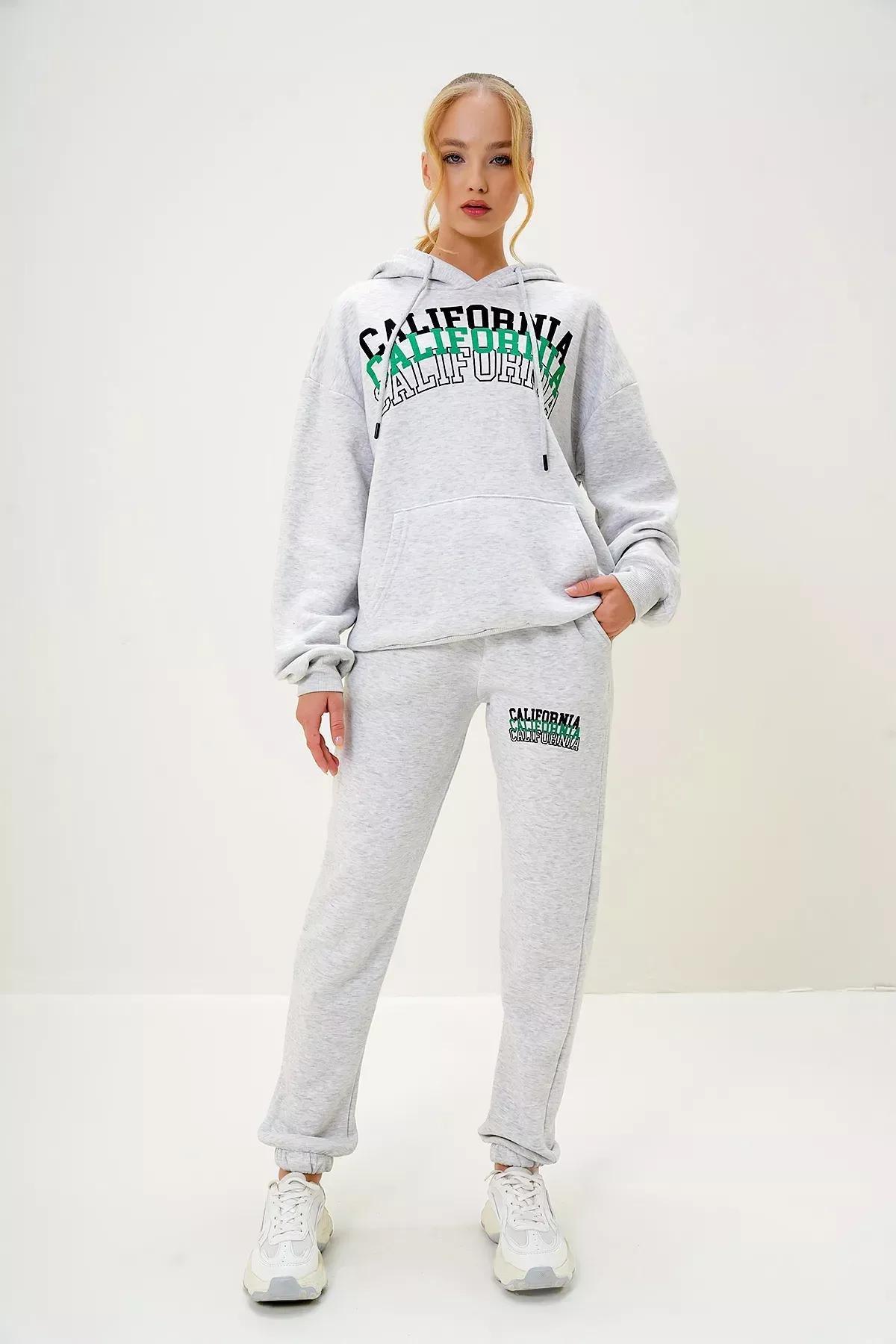 Grey Hooded Kangaroo Pocket Sweatshirt, , large image number 1