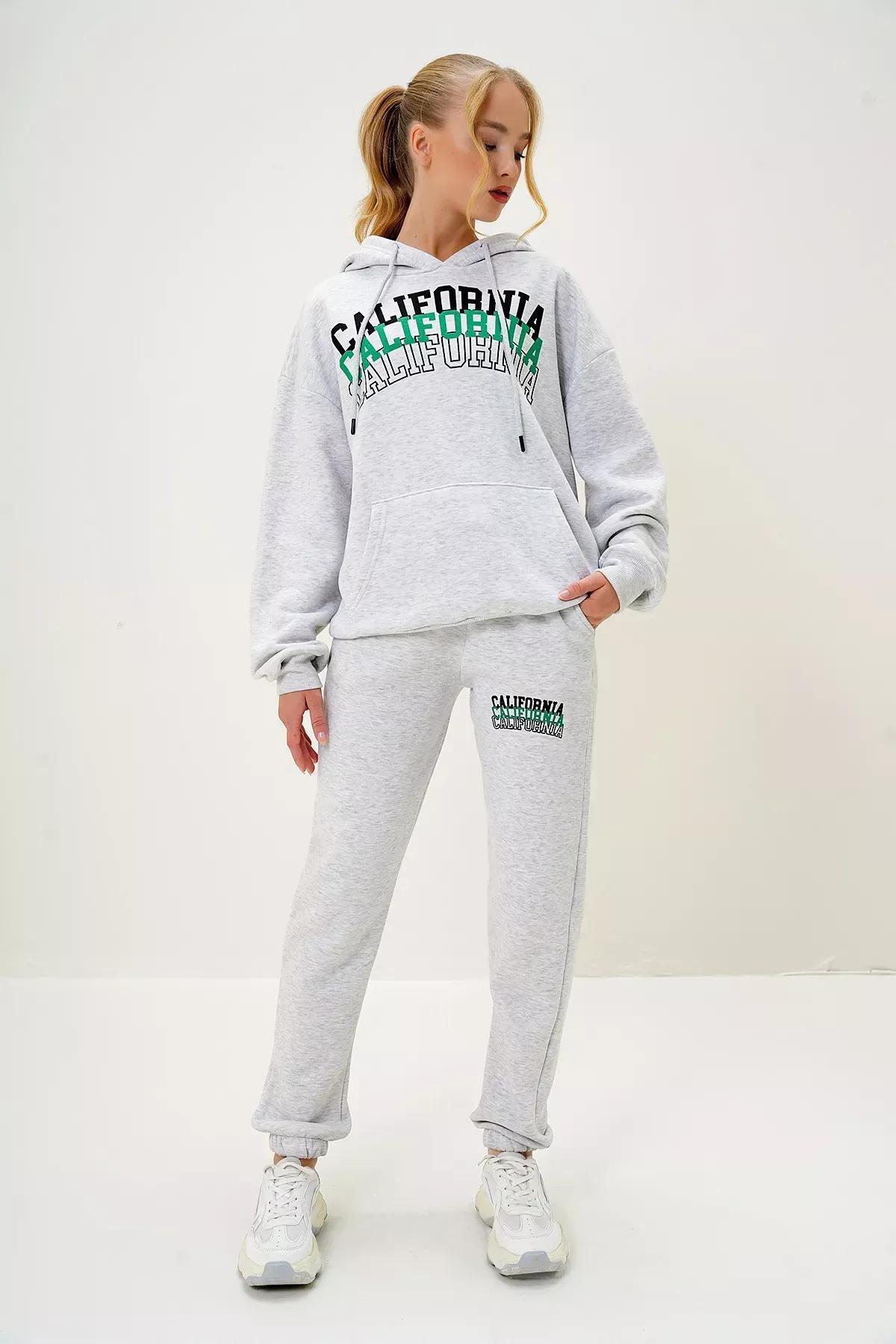 Grey Hooded Kangaroo Pocket Sweatshirt, , large image number 2