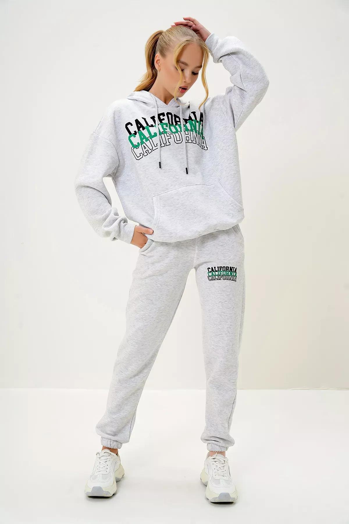 Grey Hooded Kangaroo Pocket Sweatshirt, , large image number 3