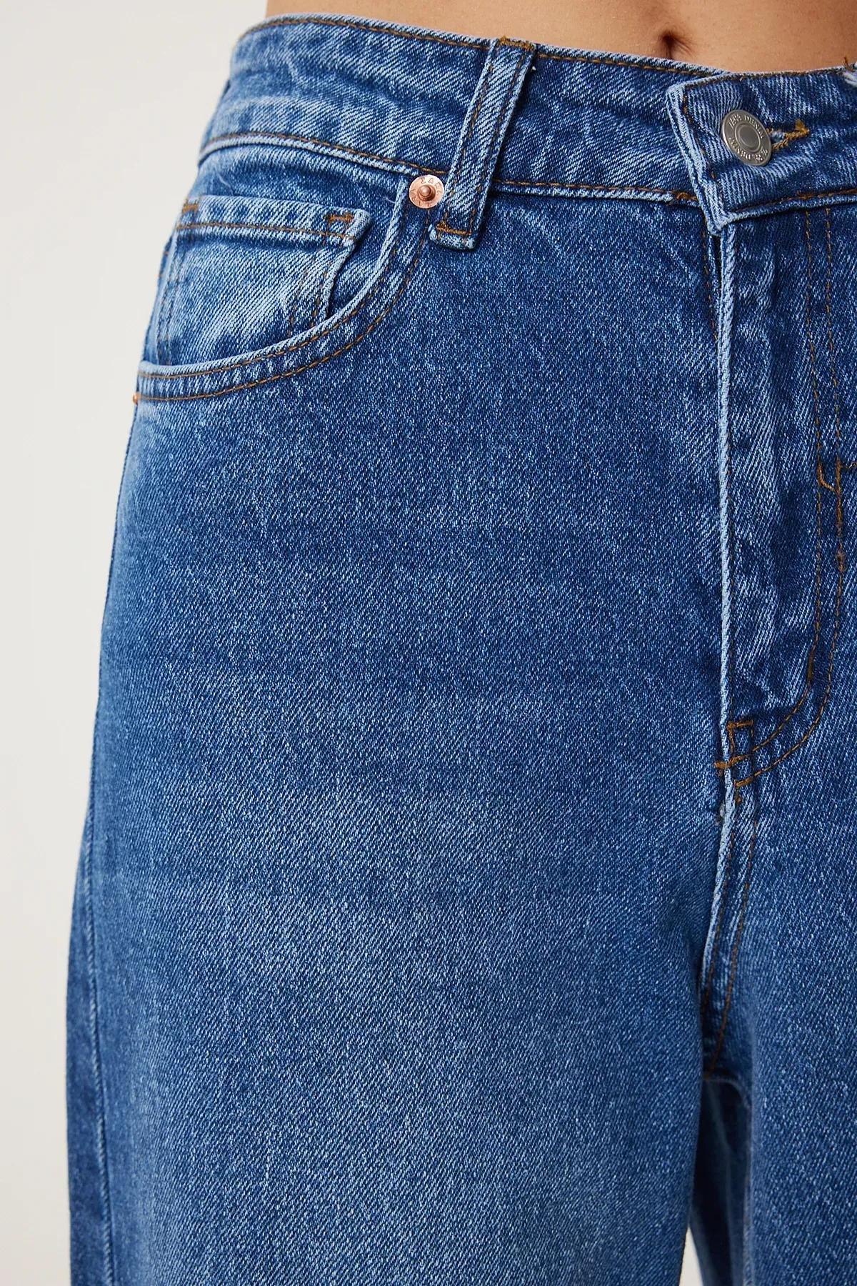 Blue High-Waist Baggy Jeans, , large image number 5