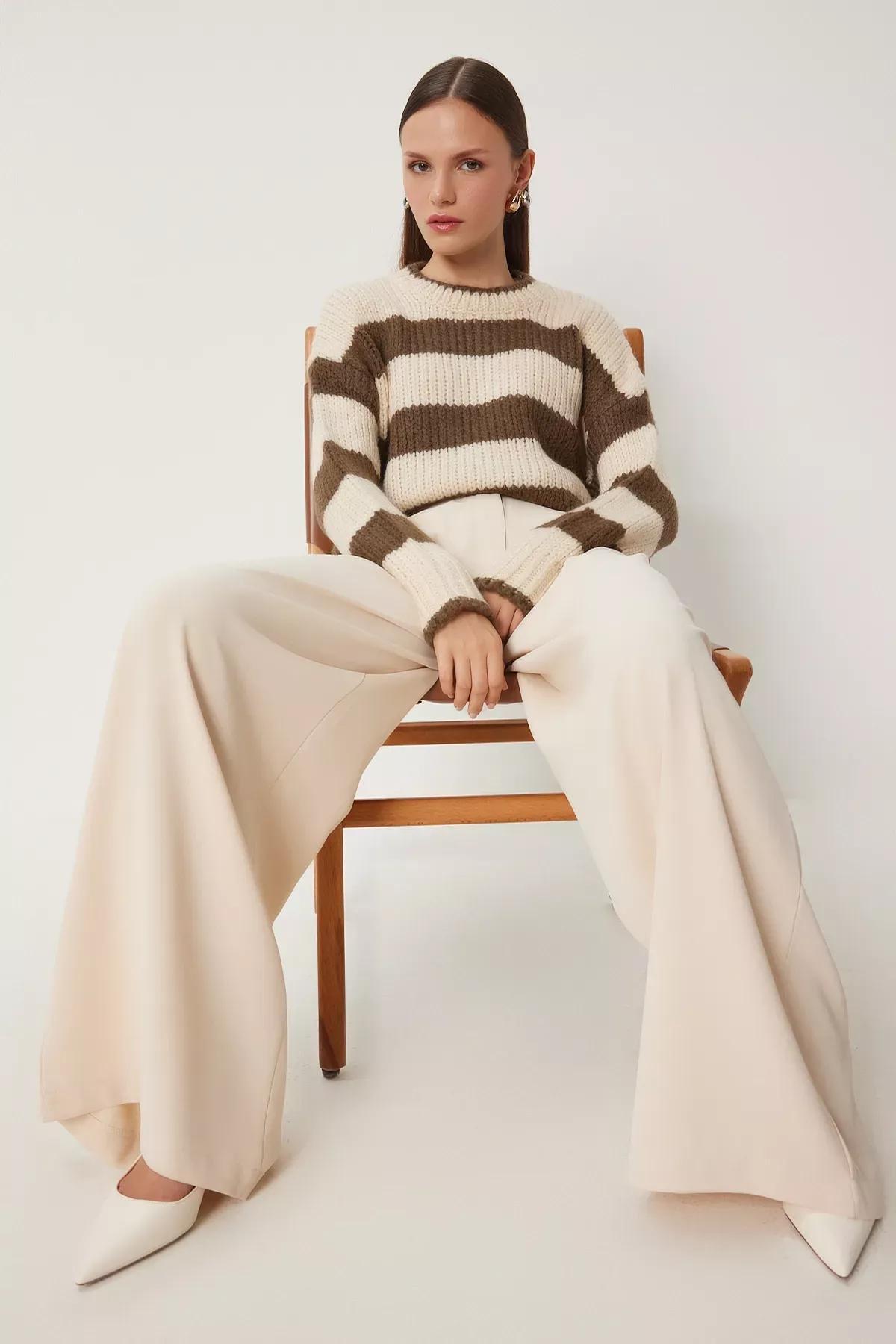 Cream Pocket Palazzo Trousers, Cream, large image number 2