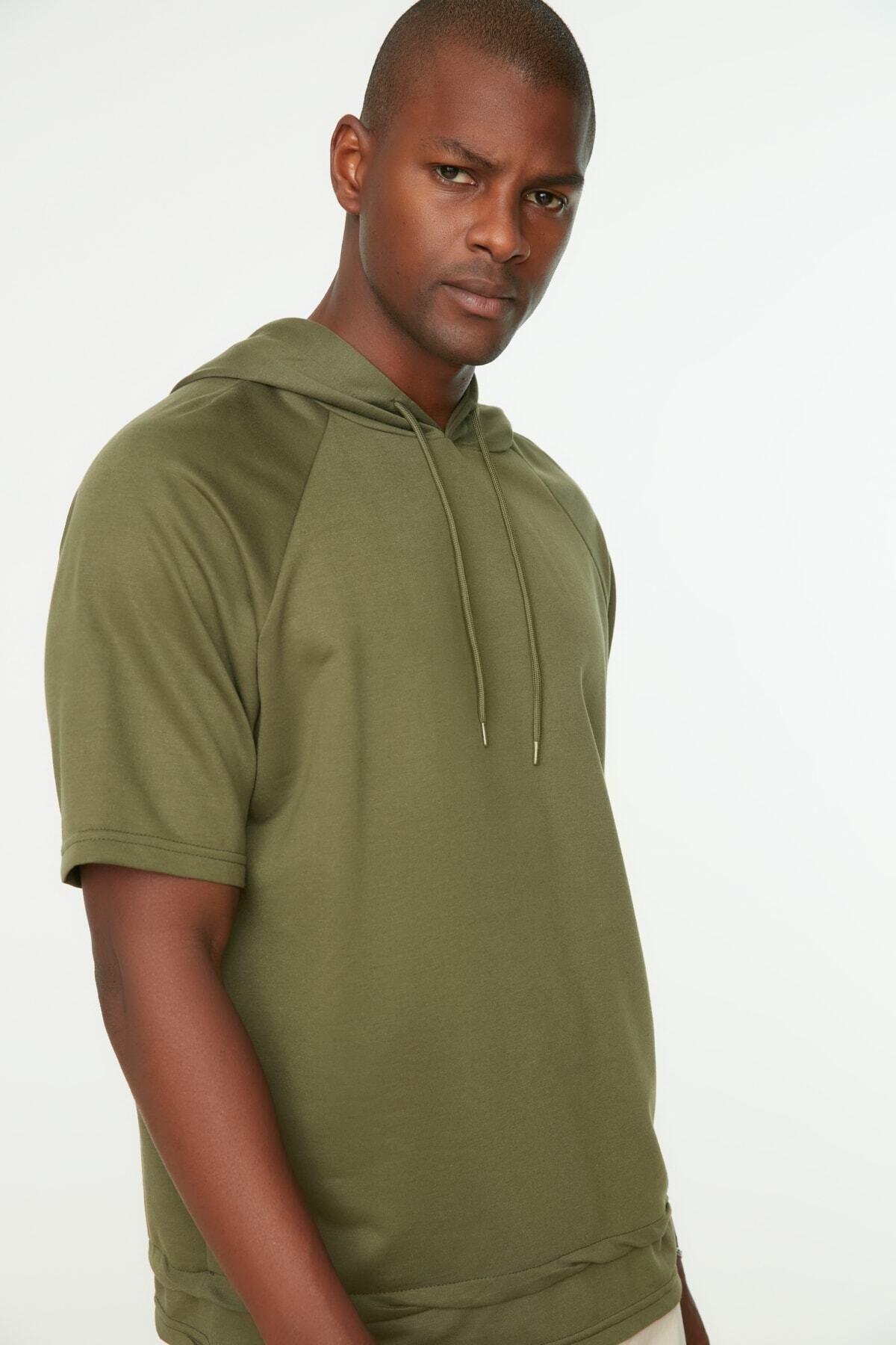 Khaki Oversize Hooded Sweatshirt, , large image number 2