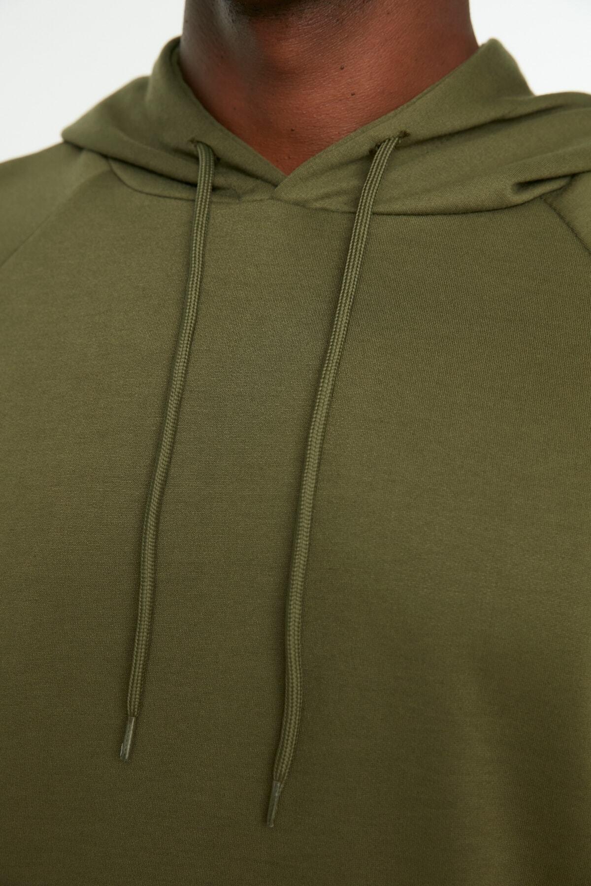 Khaki Oversize Hooded Sweatshirt, , large image number 3