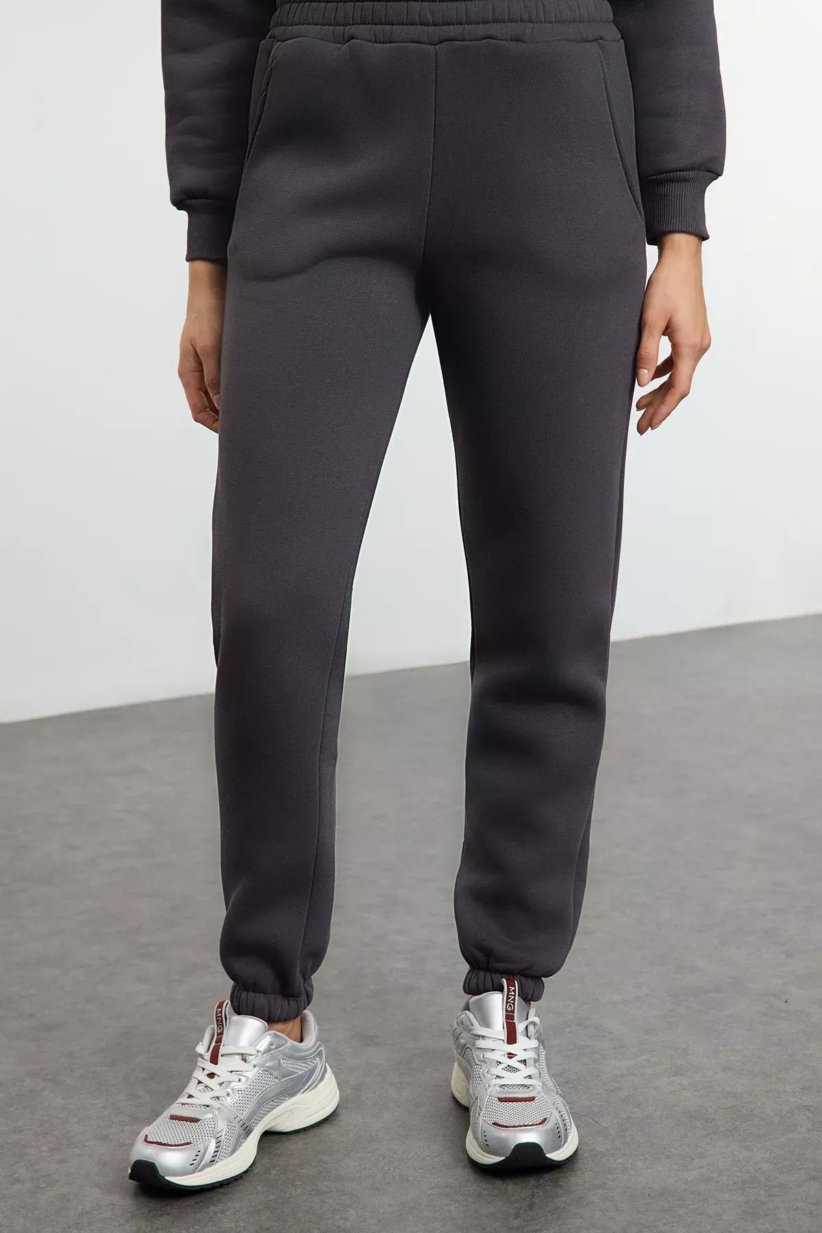 Grey Thick Polar Zippered Tracksuit, Anthracite, large image number 3