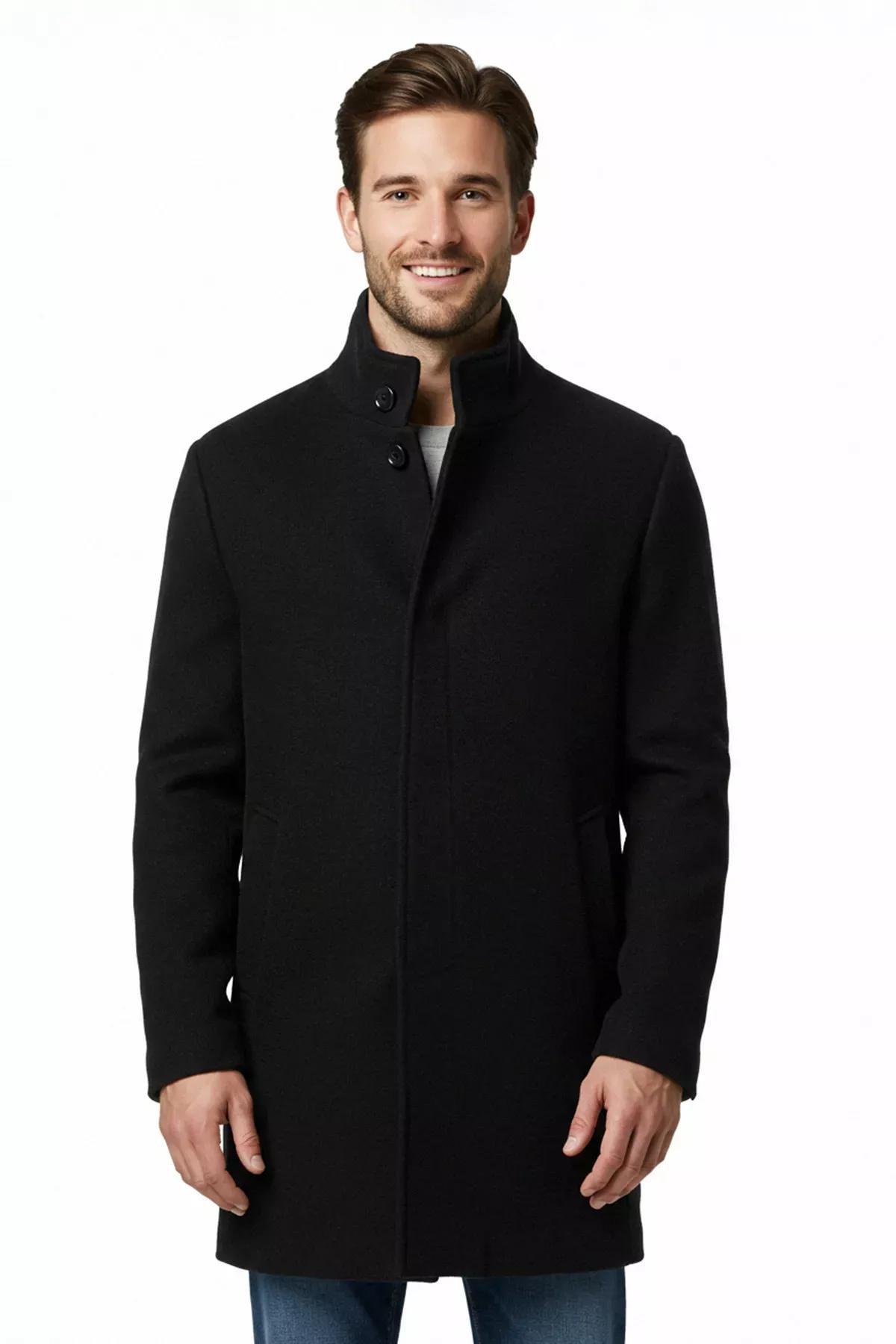 Black Cashmere Winter Coat, , large image number 0