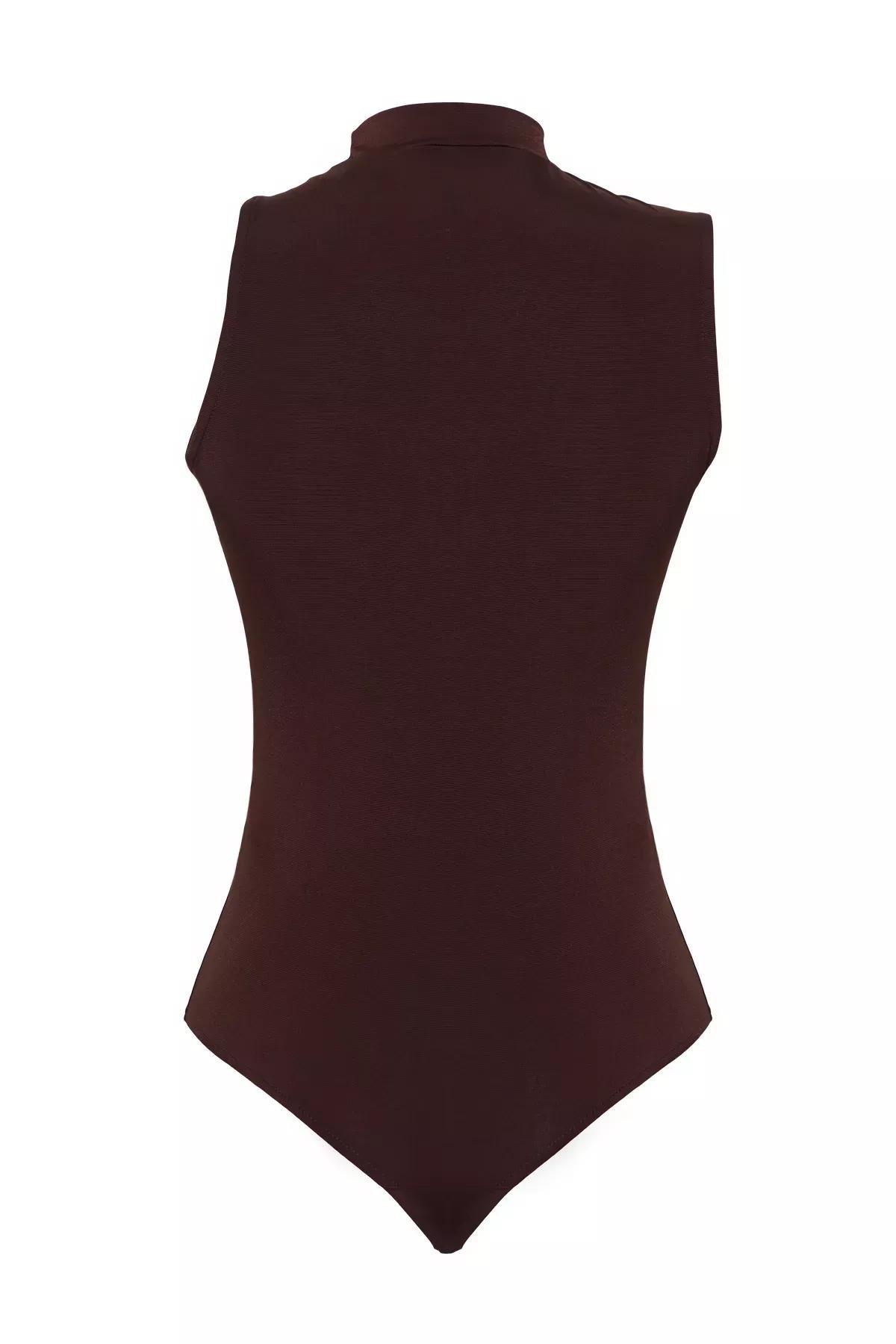 Brown Knitted Bodysuit, , large image number 6