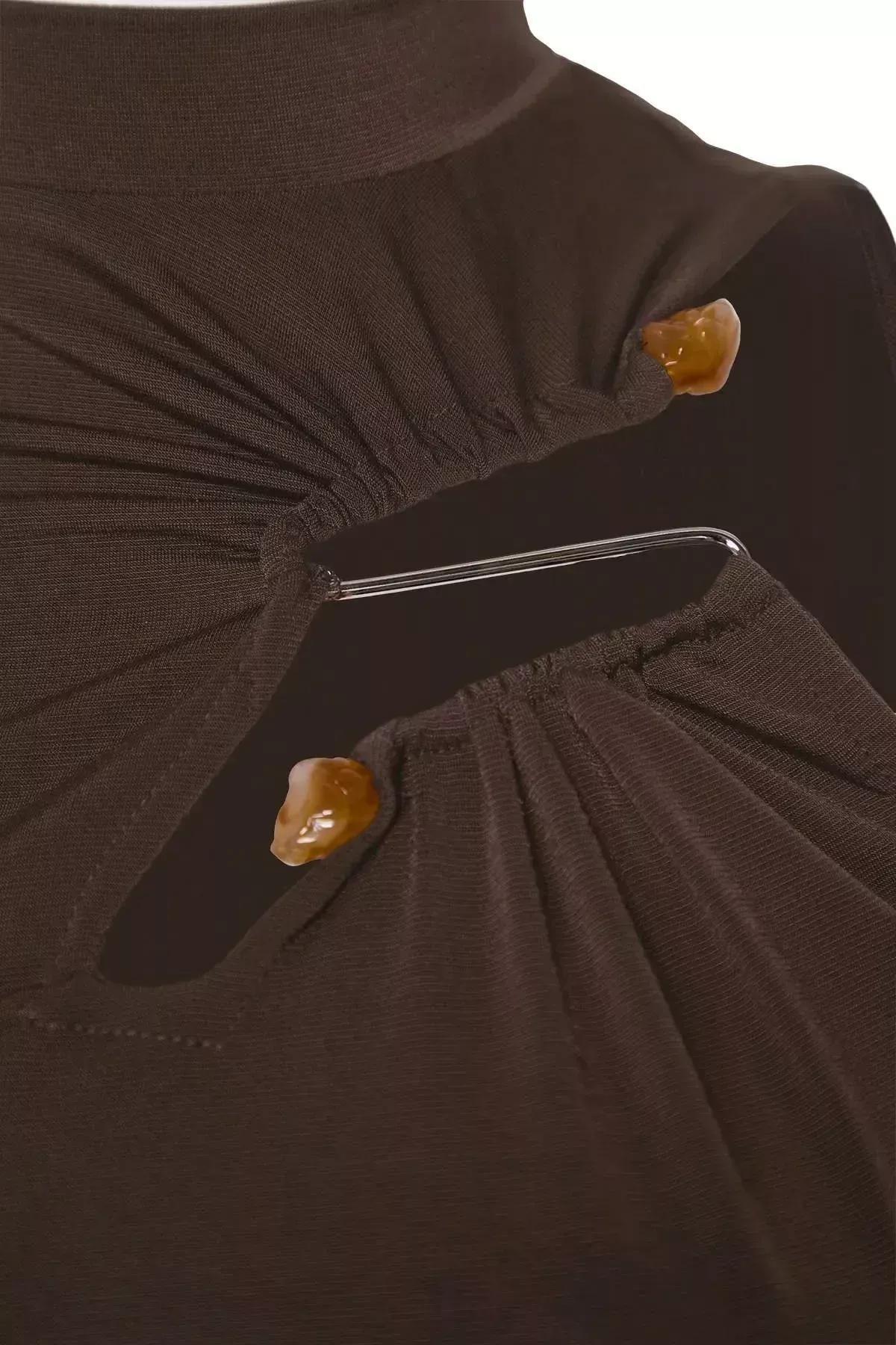 Brown Knitted Bodysuit, Brown, large image number 7
