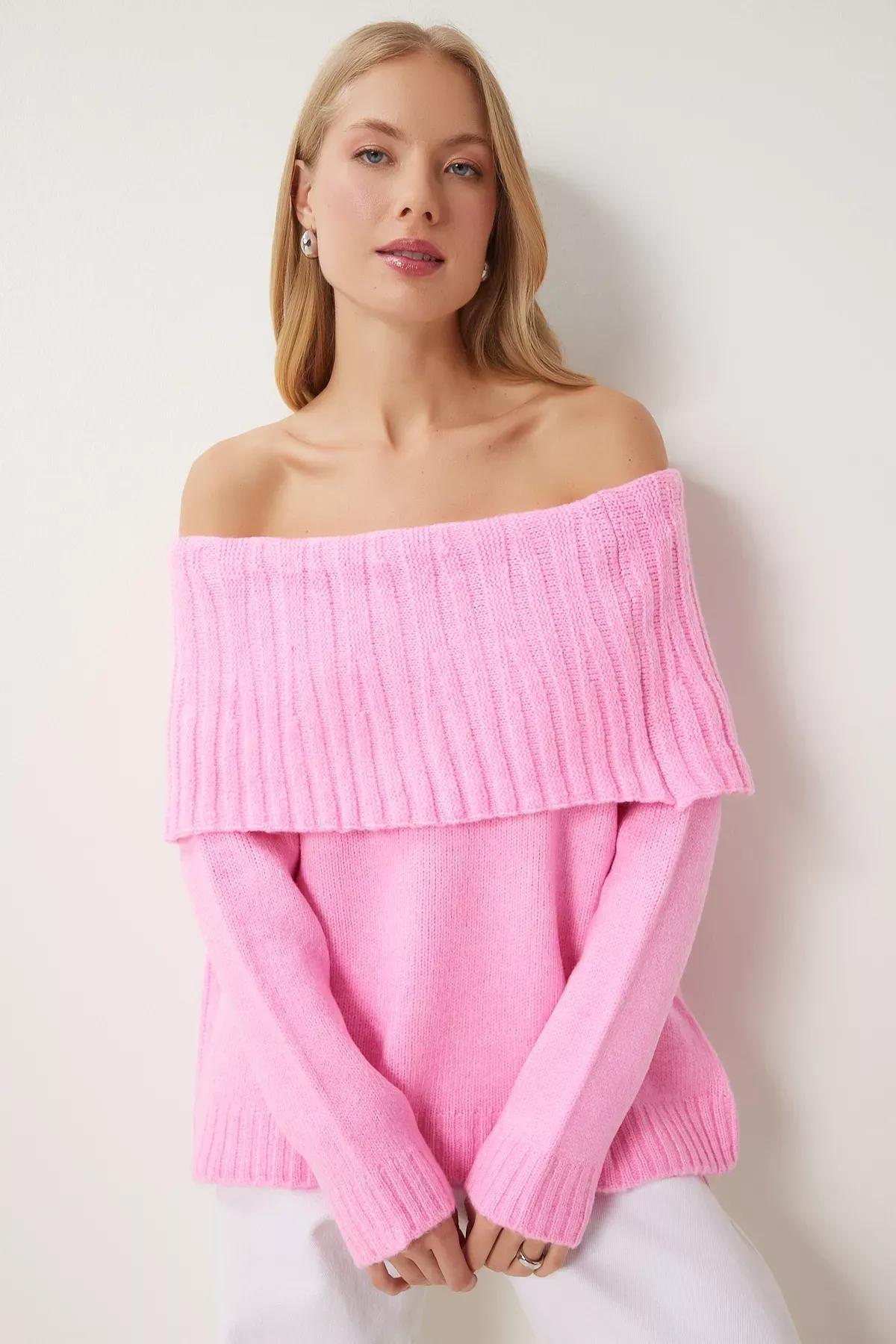 Pink Madonna Collar Knitted Sweater, C101_7329, large image number 1