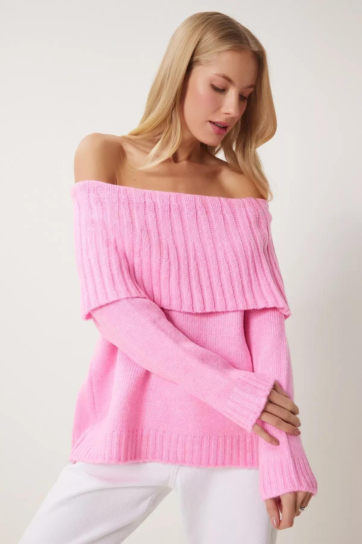 Pink Madonna Collar Knitted Sweater, C101_7329, large image number 2