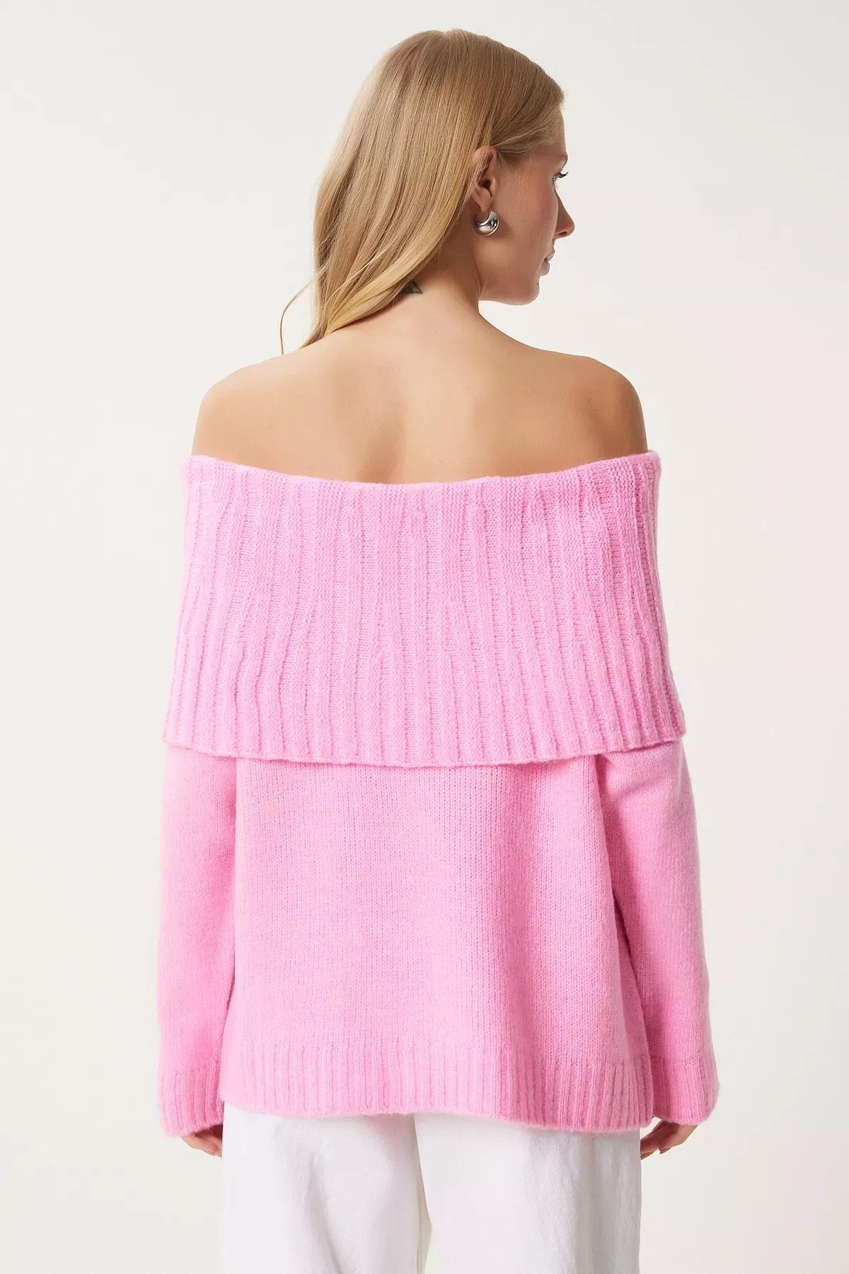 Pink Madonna Collar Knitted Sweater, C101_7329, large image number 4