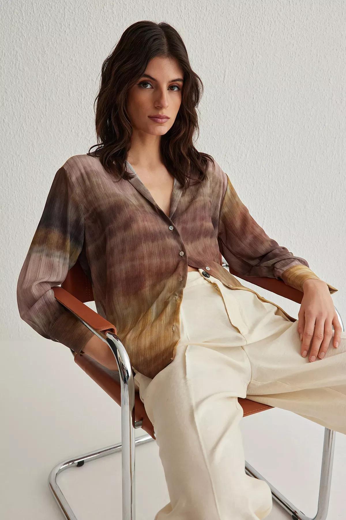 Multicolour Chiffon Shirt, C101_7382, large image number 0
