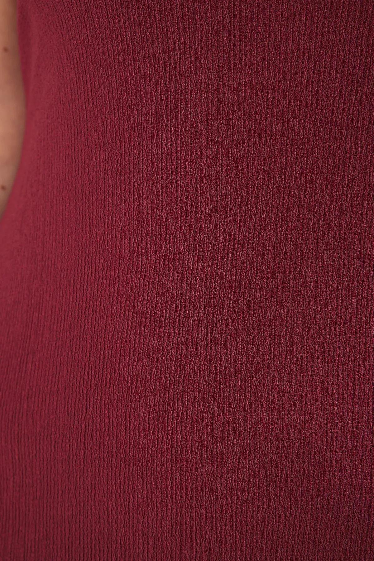 Burgundy Halter Neck Maxi Dress, Burgundy, large image number 2